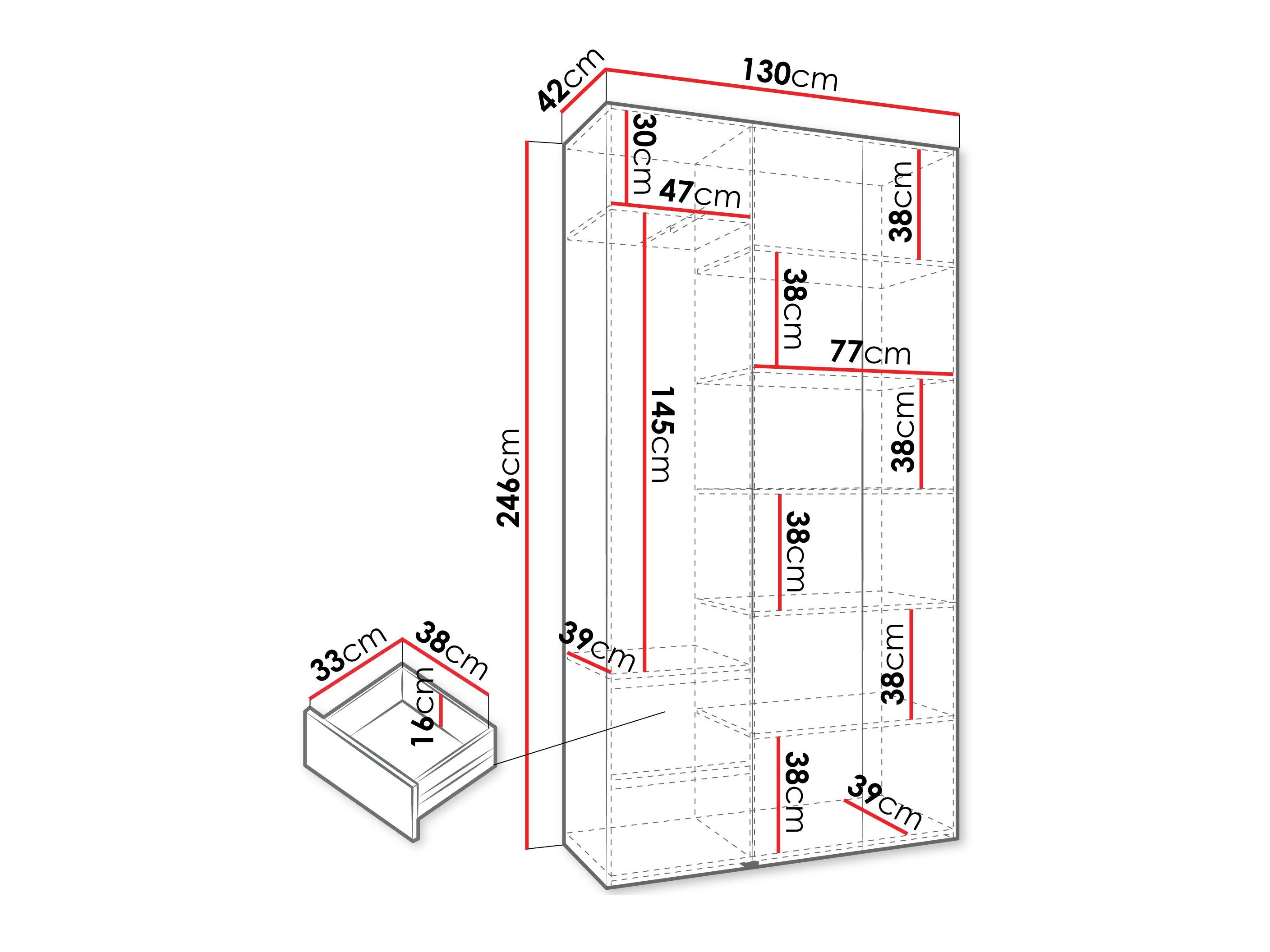 Kledingkast Hartford 563 (Wit)
