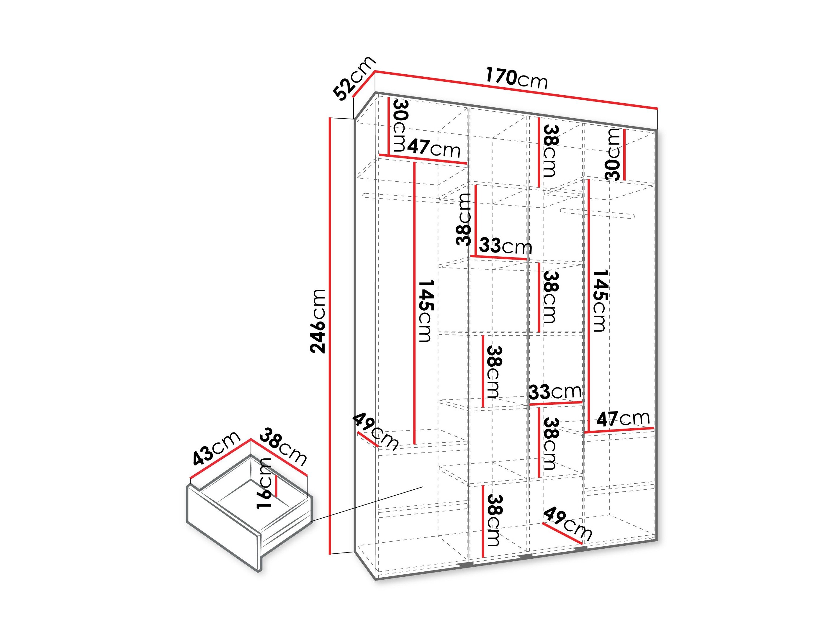Garderobeskab Hartford 564 (Hvid)