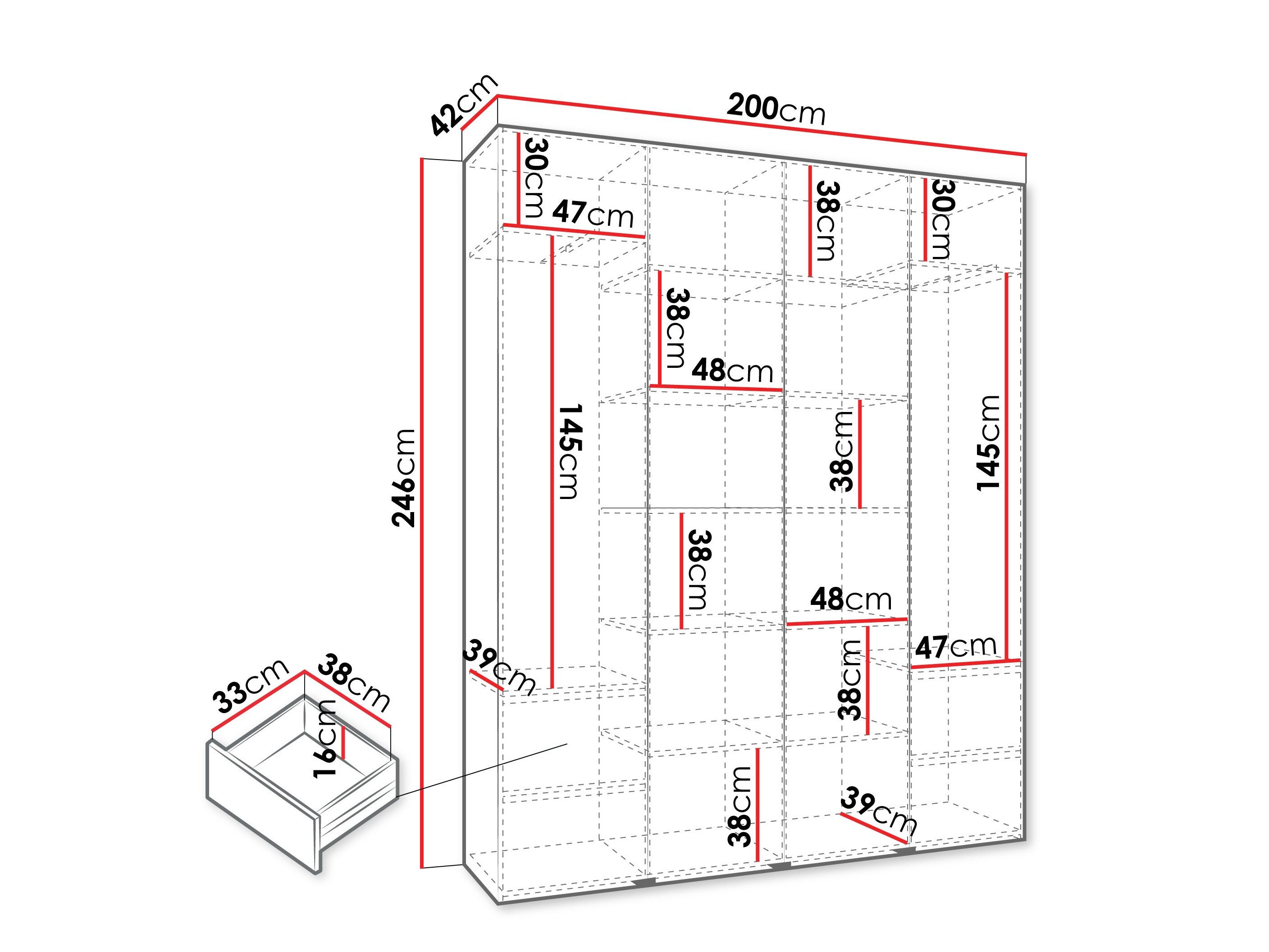 Garderobeskab Hartford 564 (Hvid)