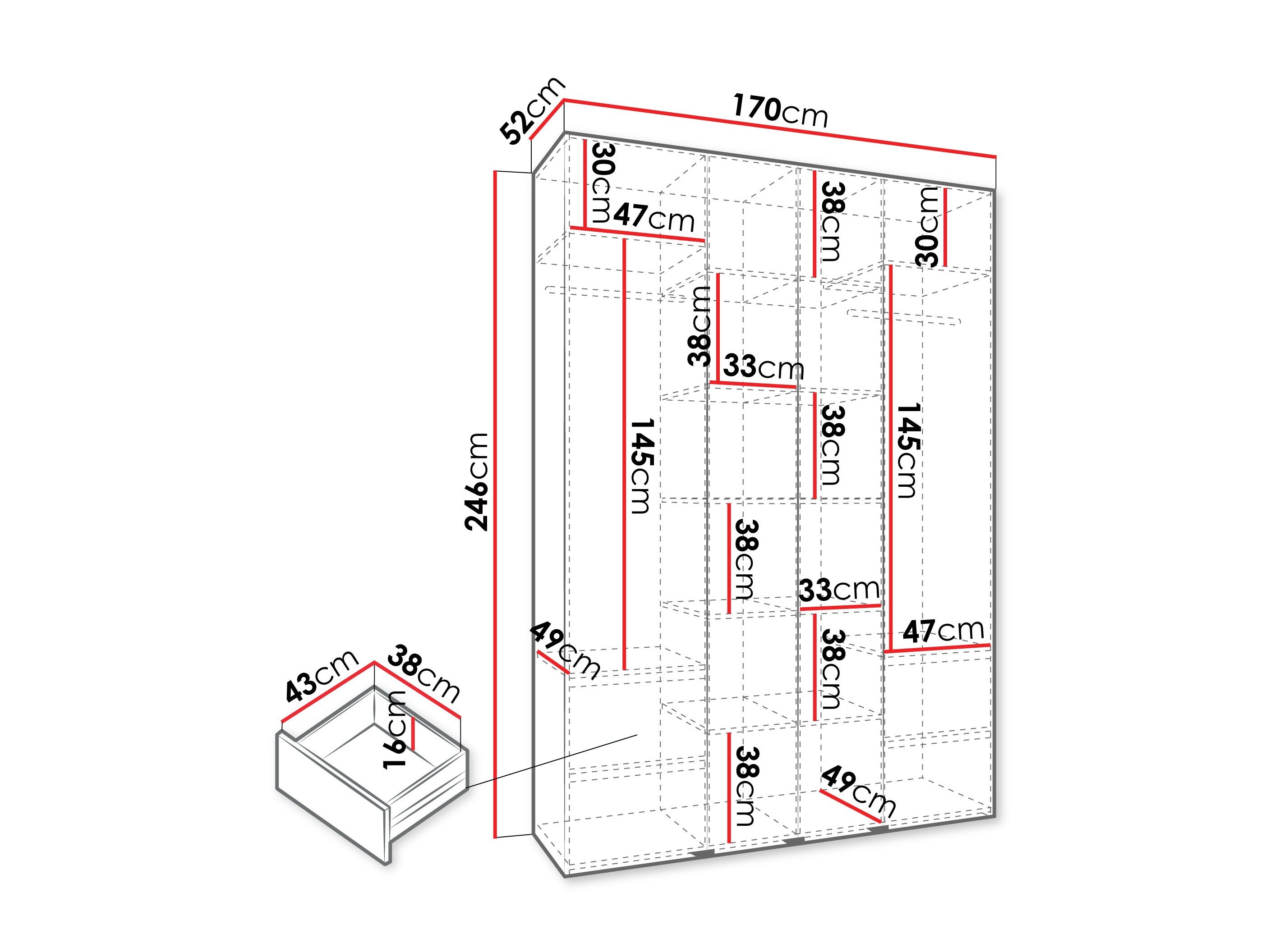 Garderobeskab Hartford 564 (Kashmir)