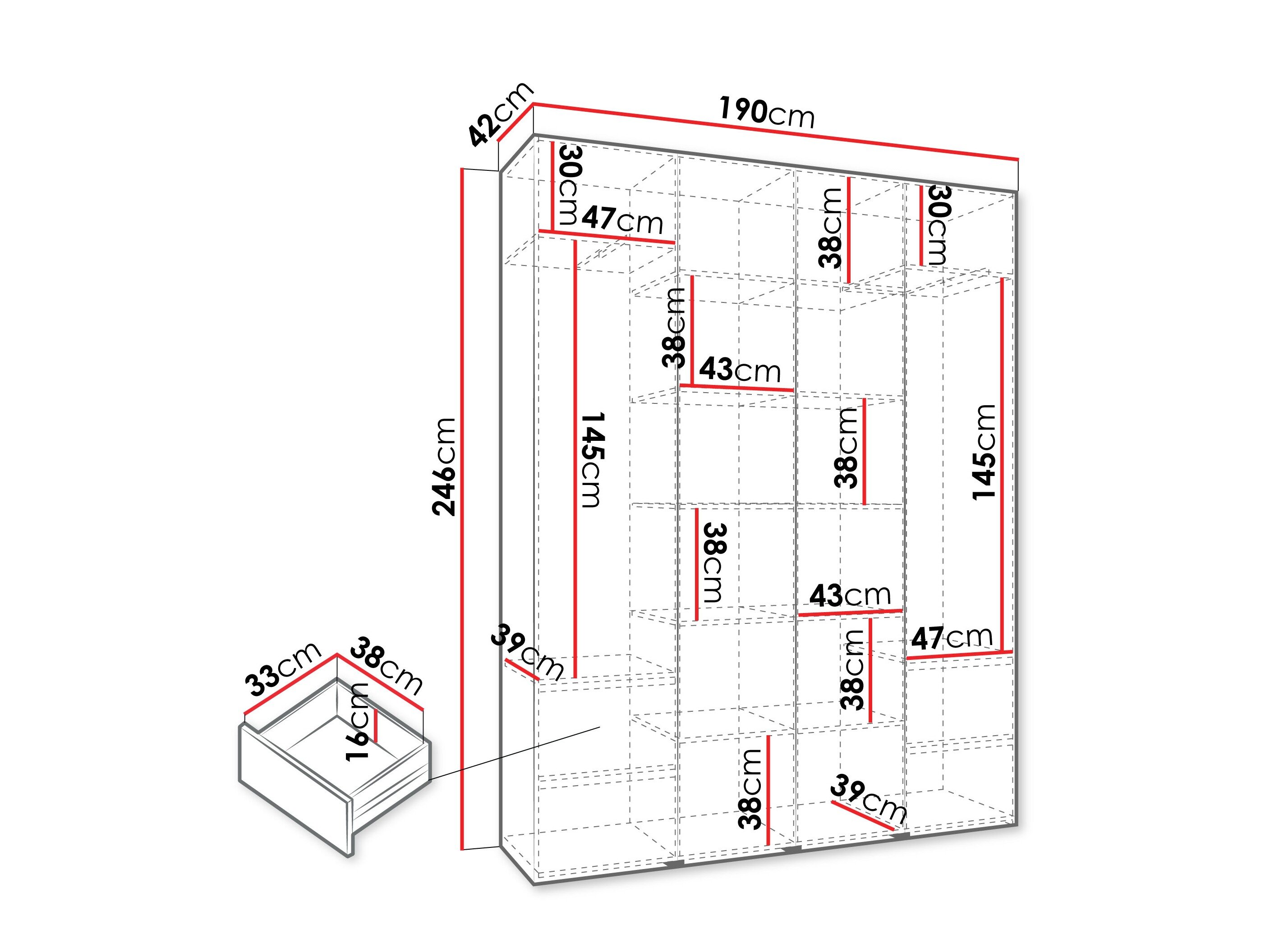 Garderobeskab Hartford 564 (Kashmir)
