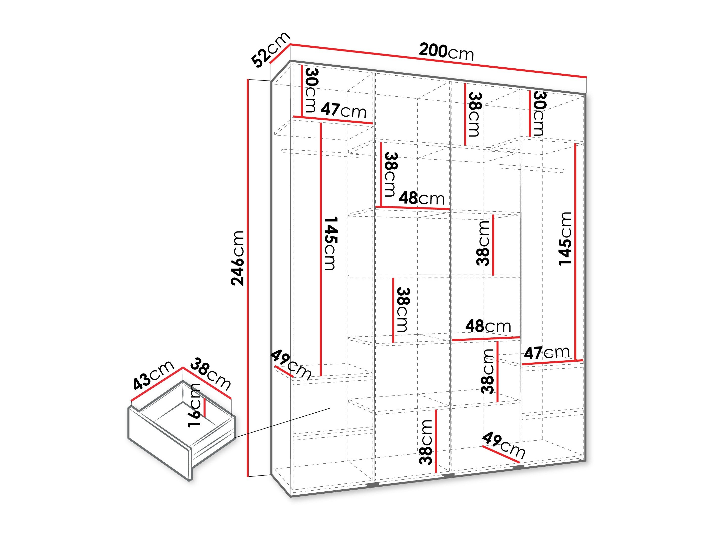 Garderobeskab Hartford 564 (Kashmir)