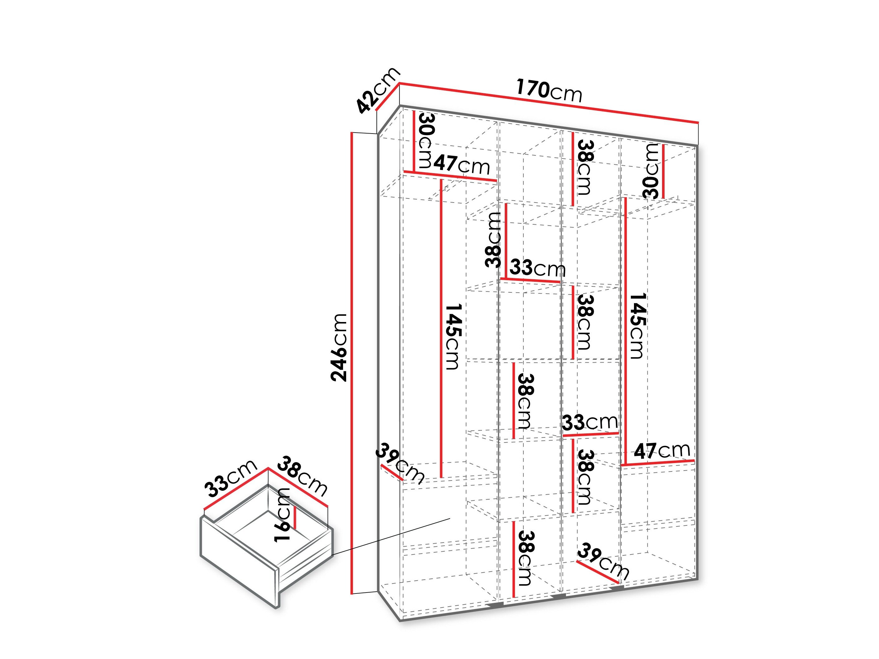 Garderobeskab Hartford 570 (Hvid)