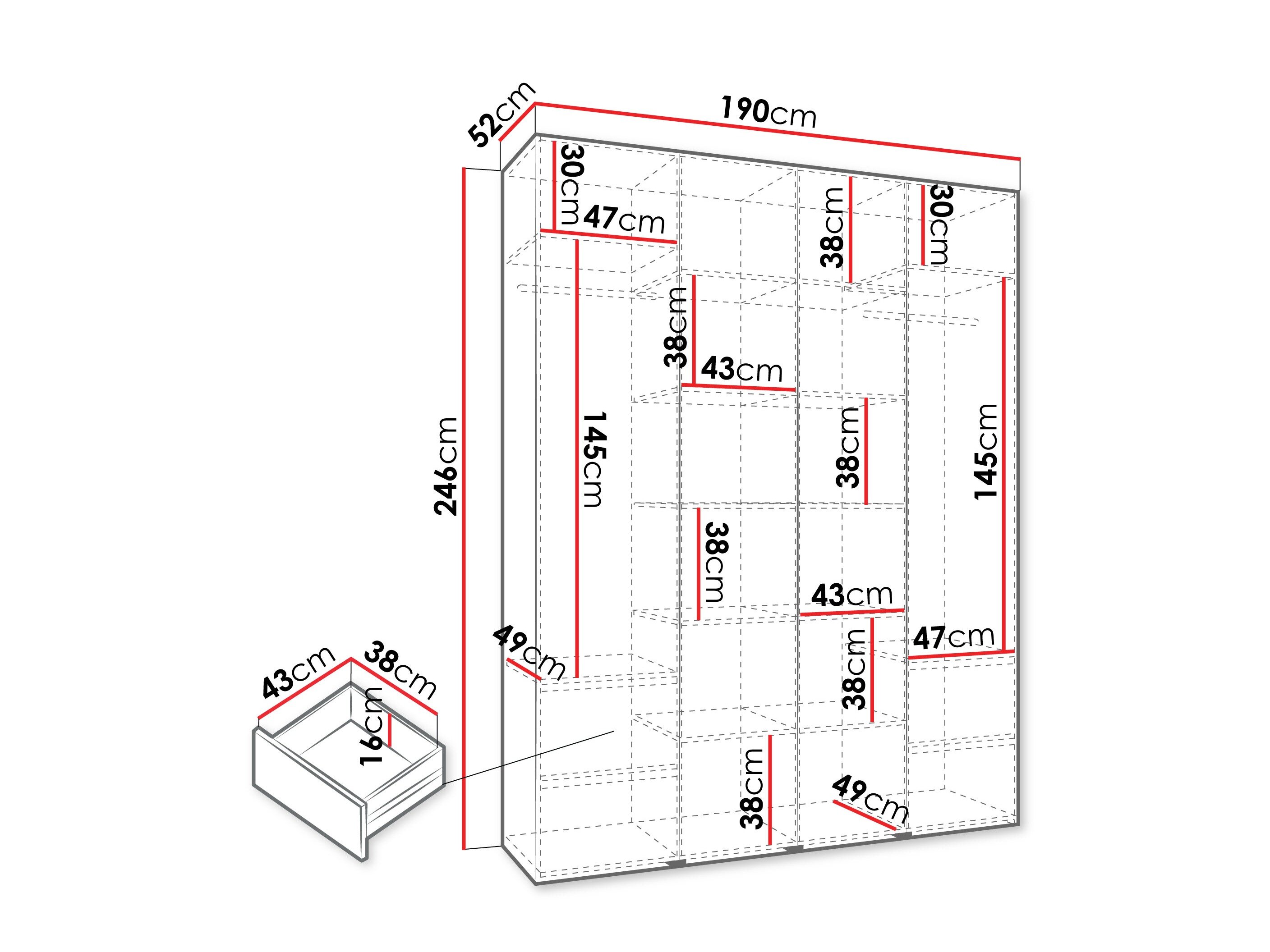 Garderobeskab Hartford 570 (Hvid)