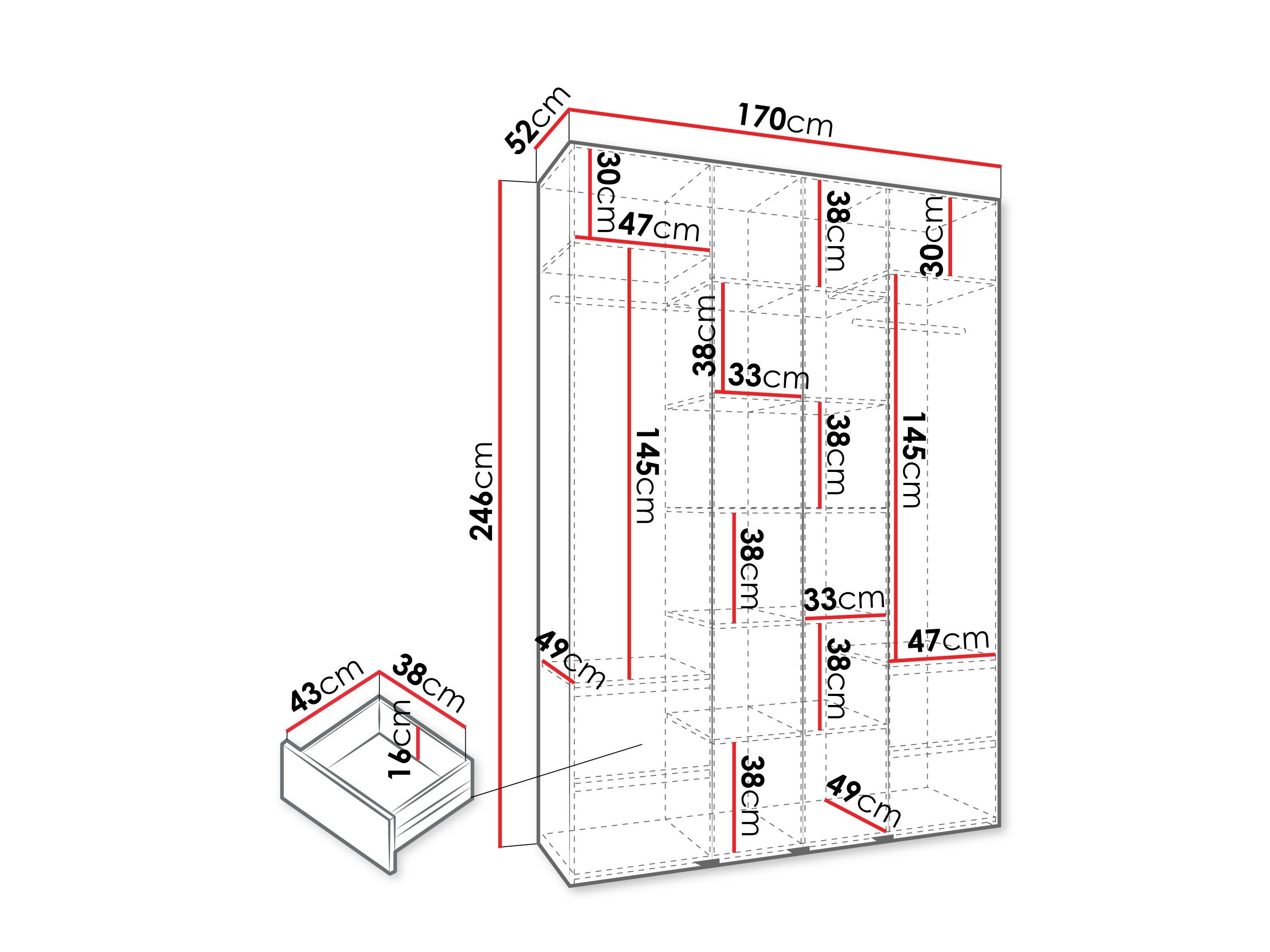 Garderobeskab Hartford 570 (Kashmir)