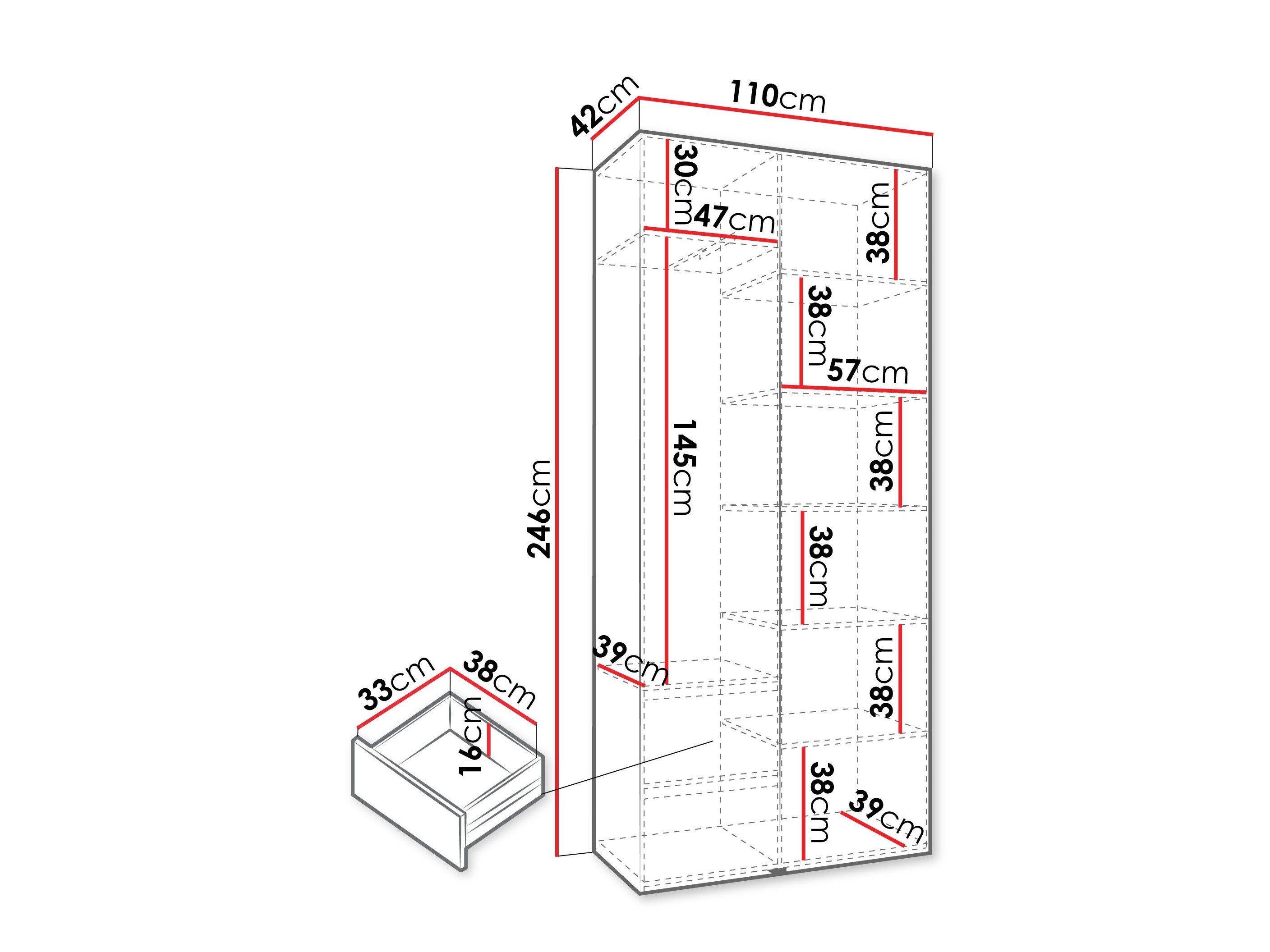 Kledingkast Hartford 569 (Wit)