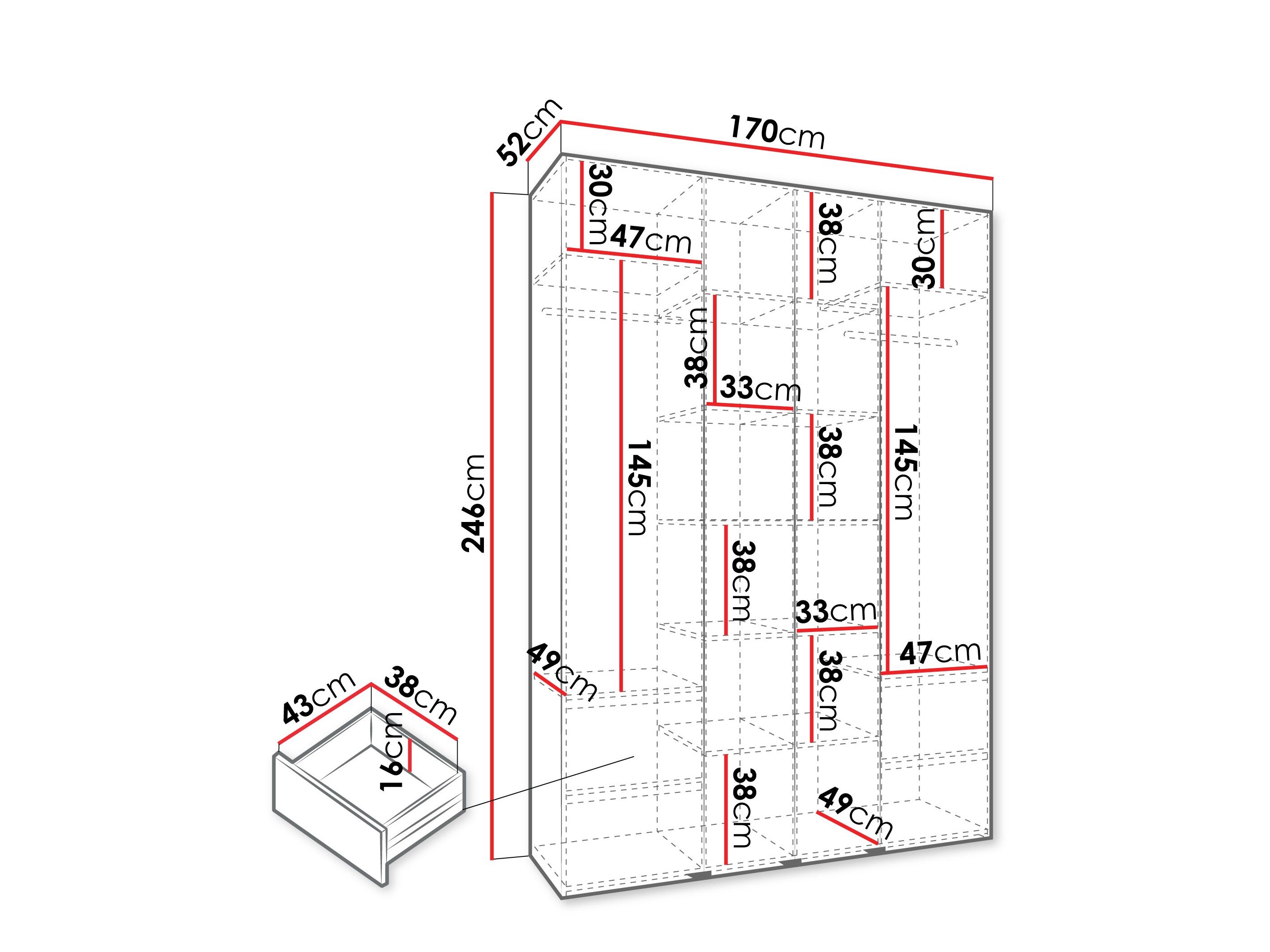 Kledingkast Hartford 570 (Wit)