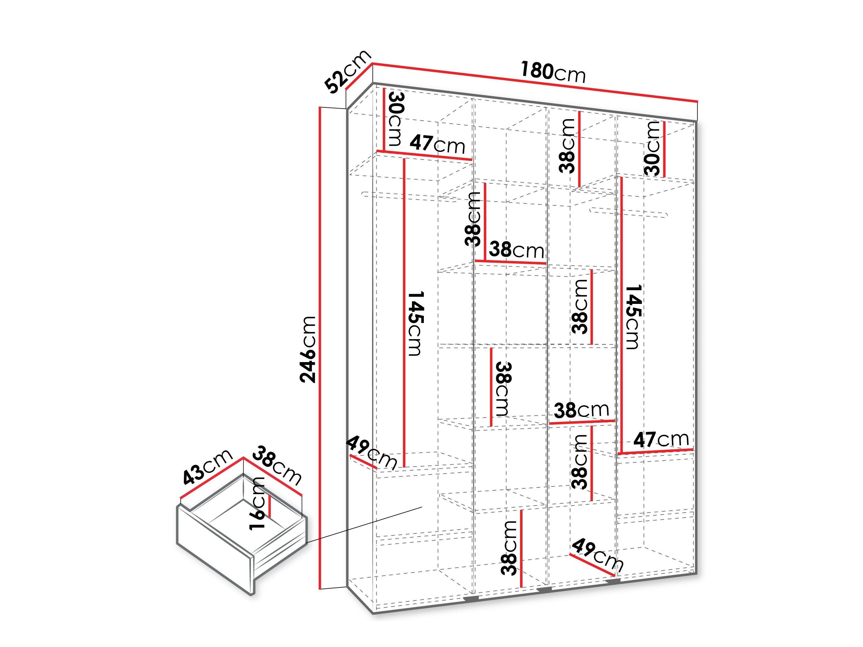 Kledingkast Hartford 570 (Wit)