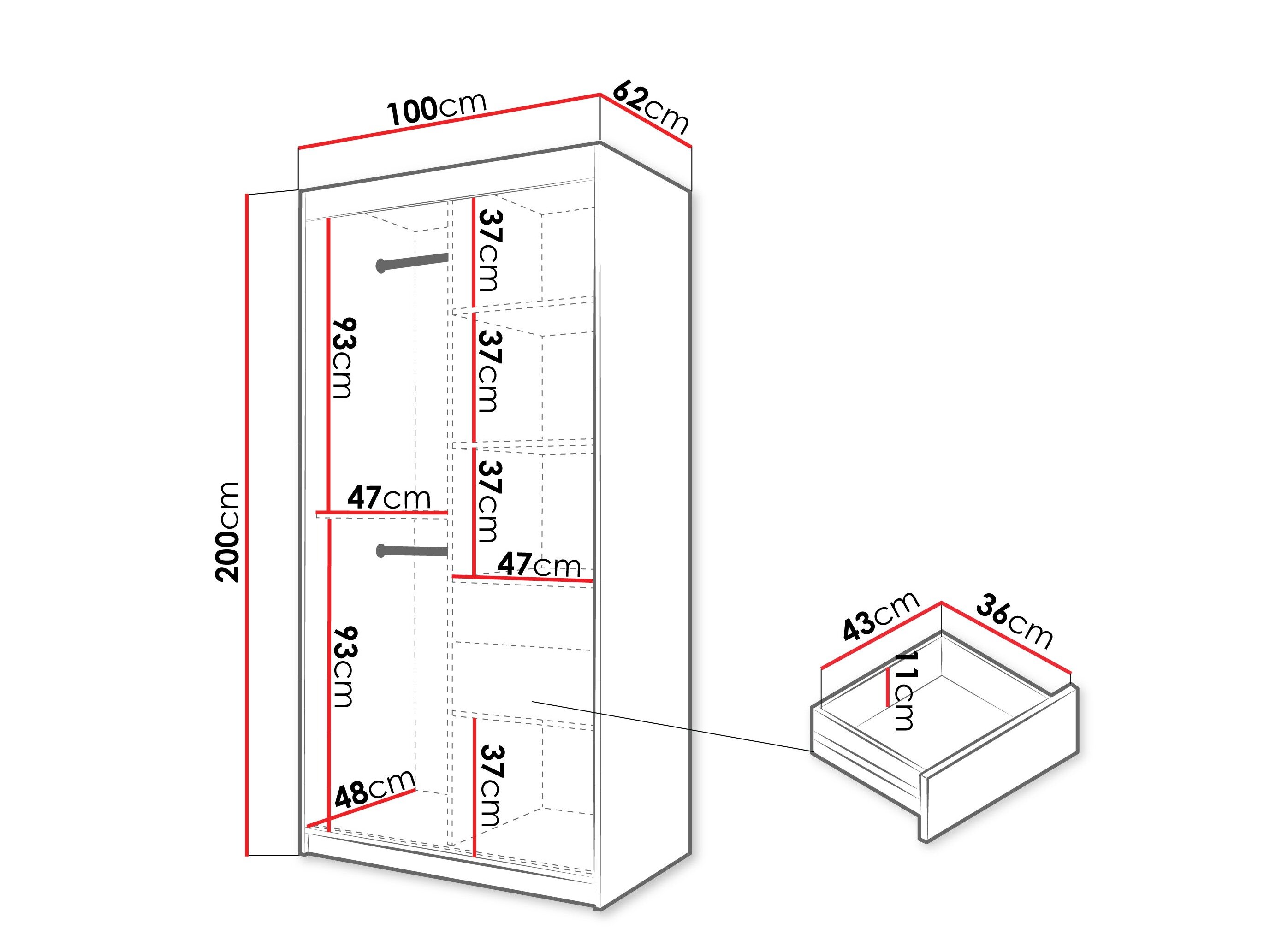 Garderobeskab Hartford 578 (Sonoma eg)