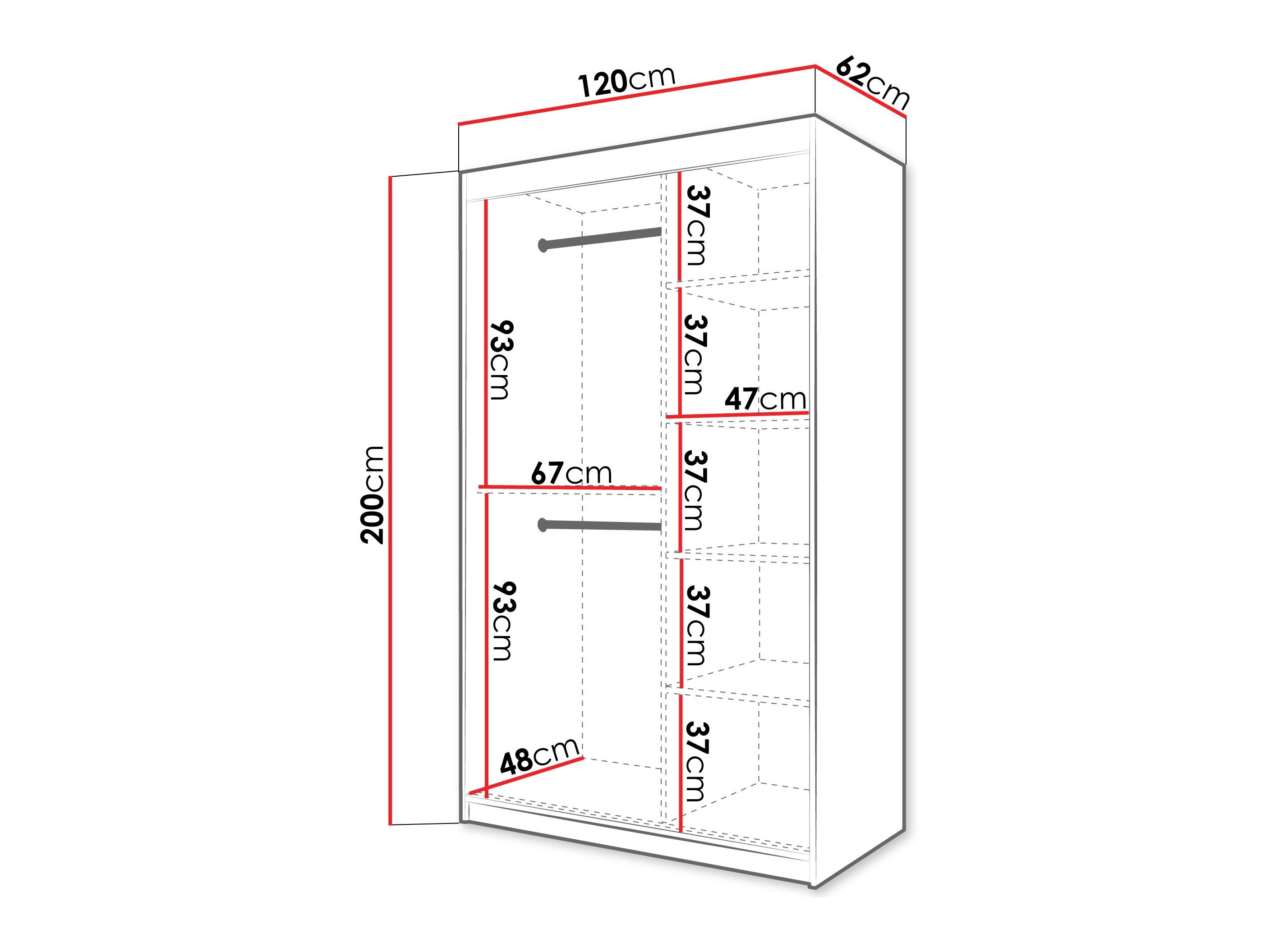 Garderobeskab Hartford 578 (Sort)