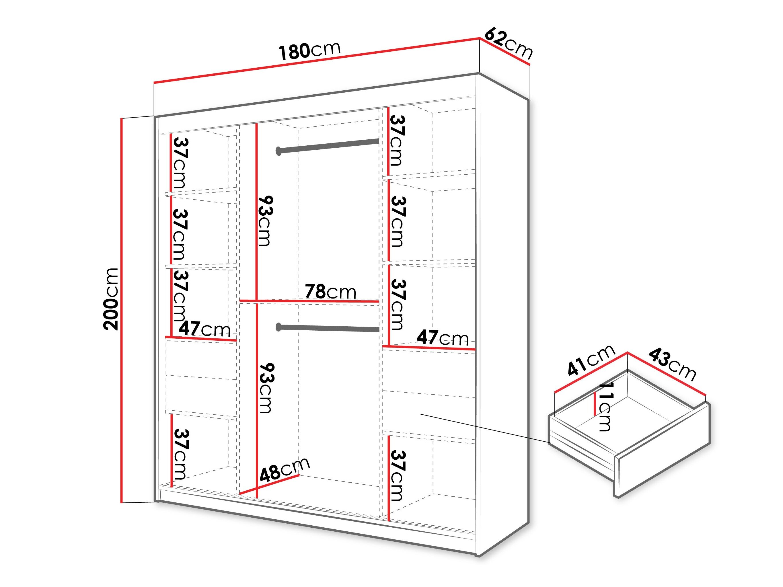Garderobeskab Hartford 578 (Hvid)