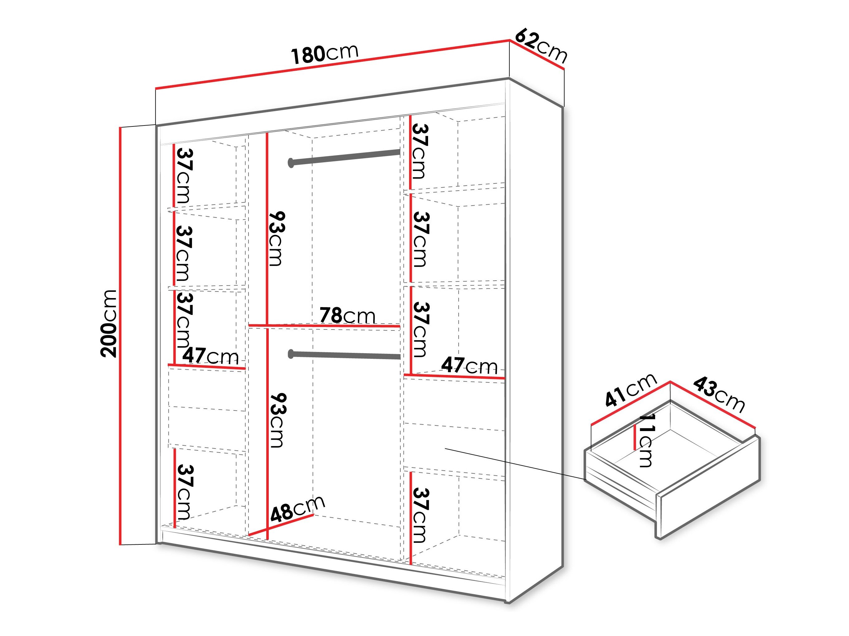 Garderobeskab Hartford 578 (Sonoma eg)