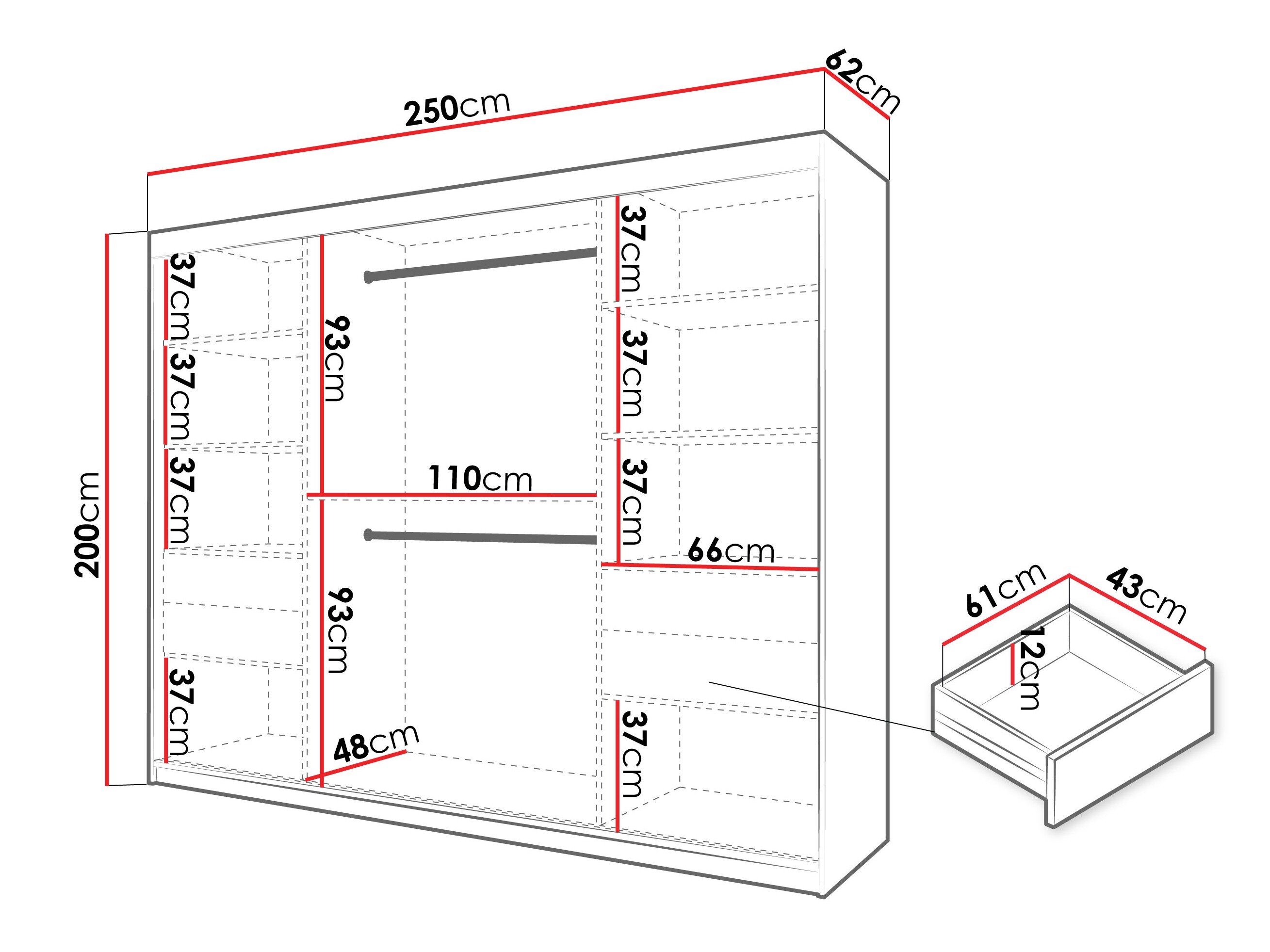 Garderobeskab Hartford 578 (Sonoma eg)