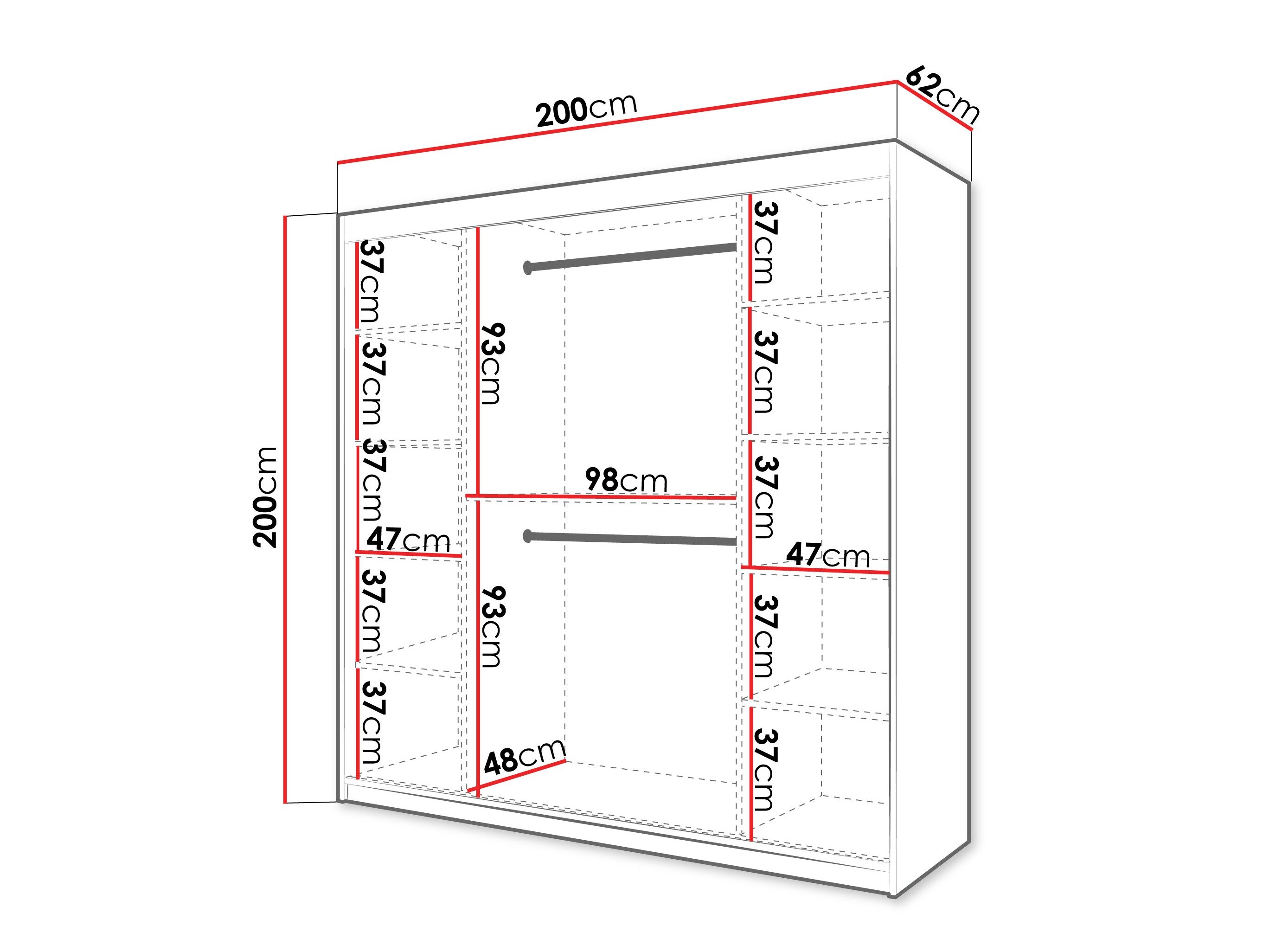 Garderobeskab Hartford 578 (Sort)