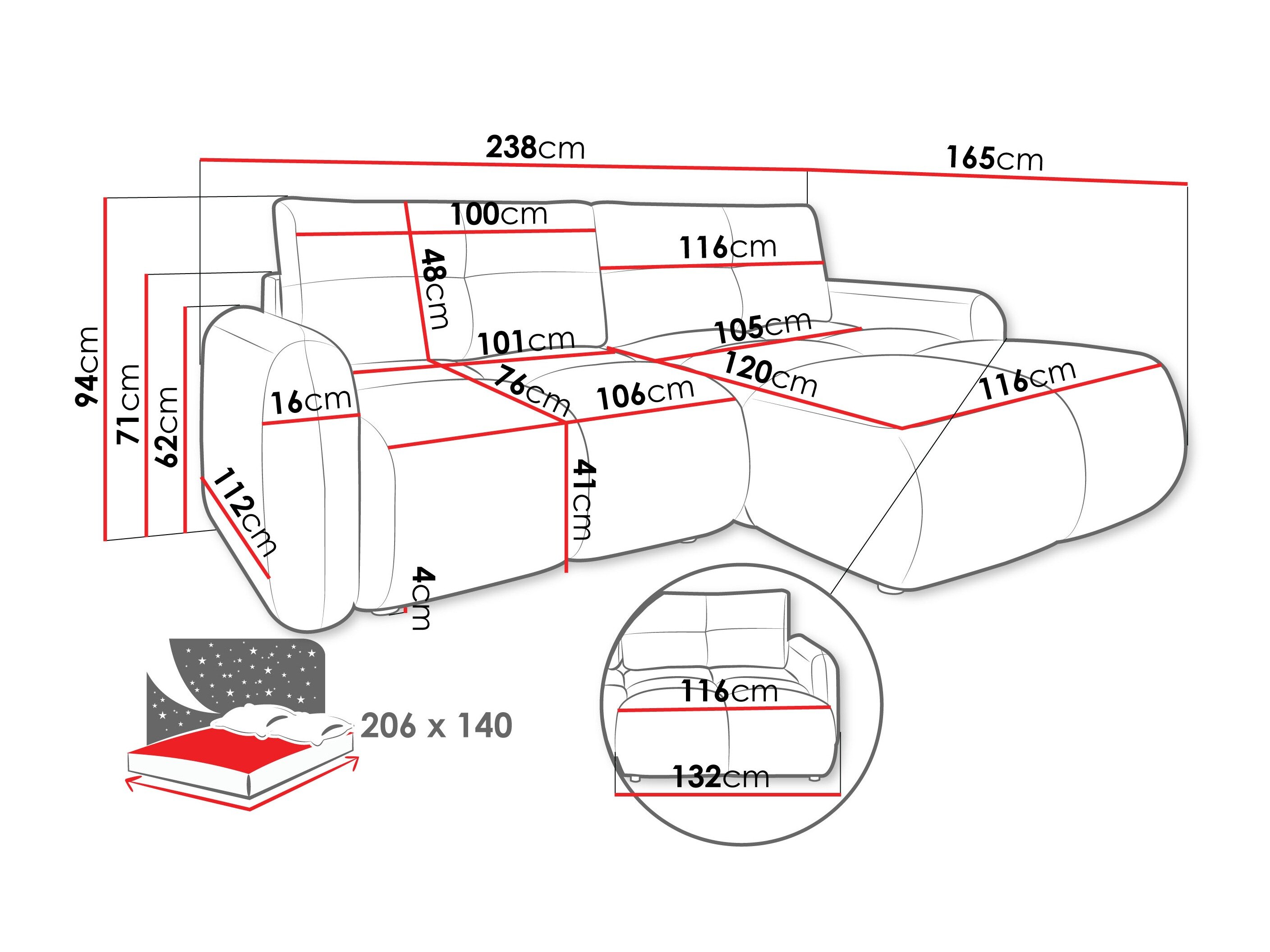 Hjørnesofa Clinton 101 (Lambi 04)