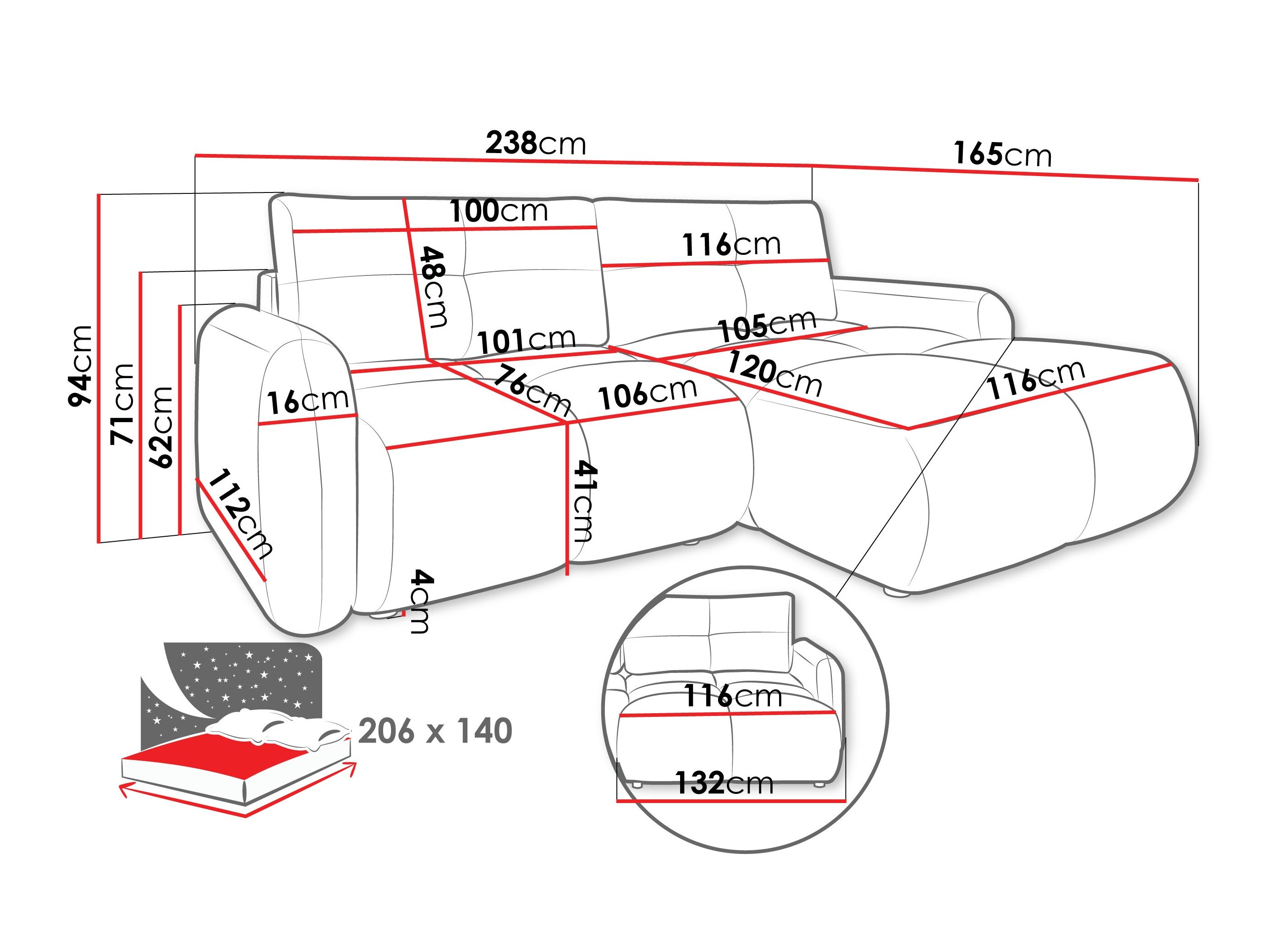 Hjørnesofa Clinton 101 (Lambi 06)