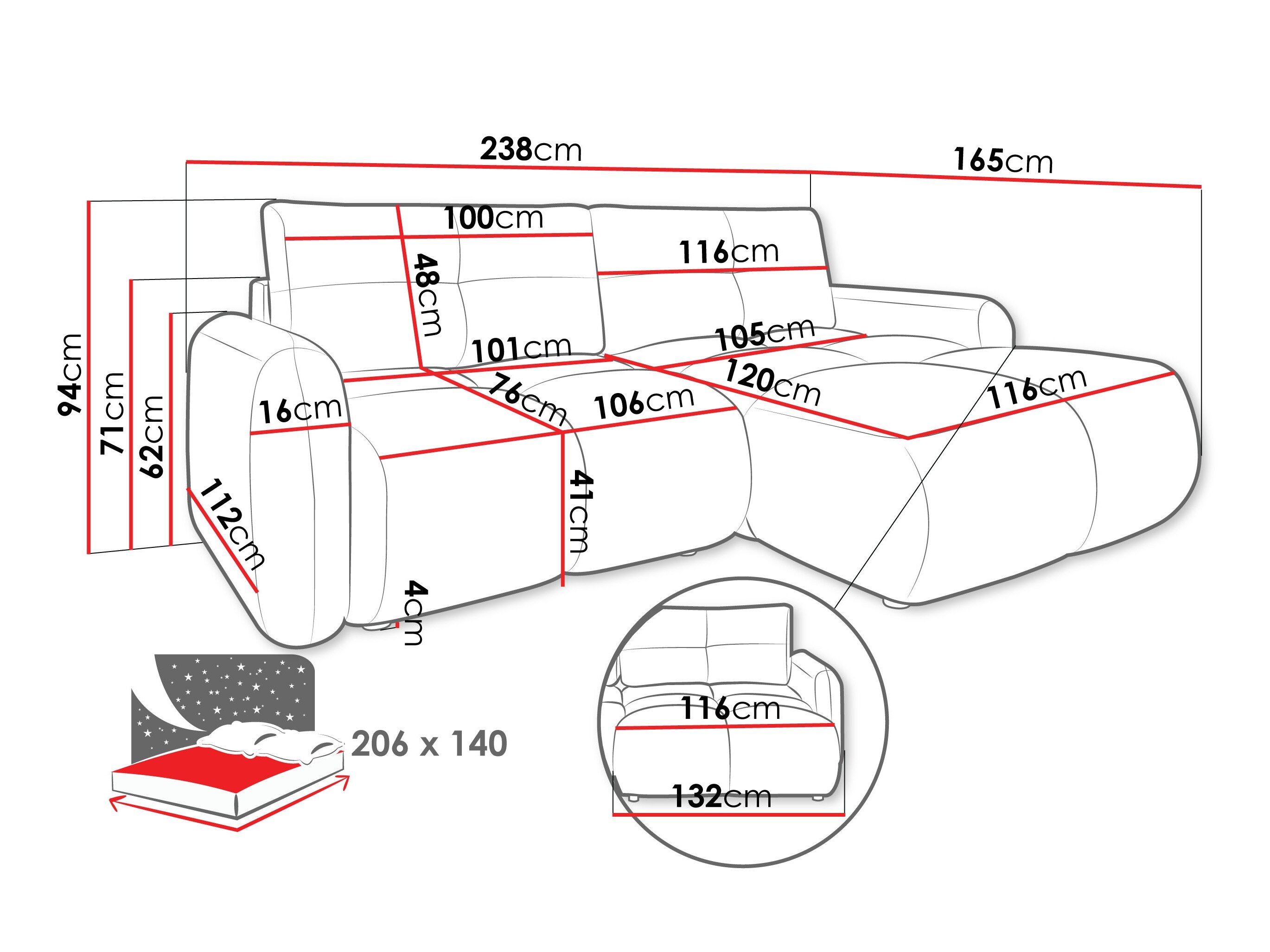 Hjørnesofa Clinton 101 (Lambi 12)
