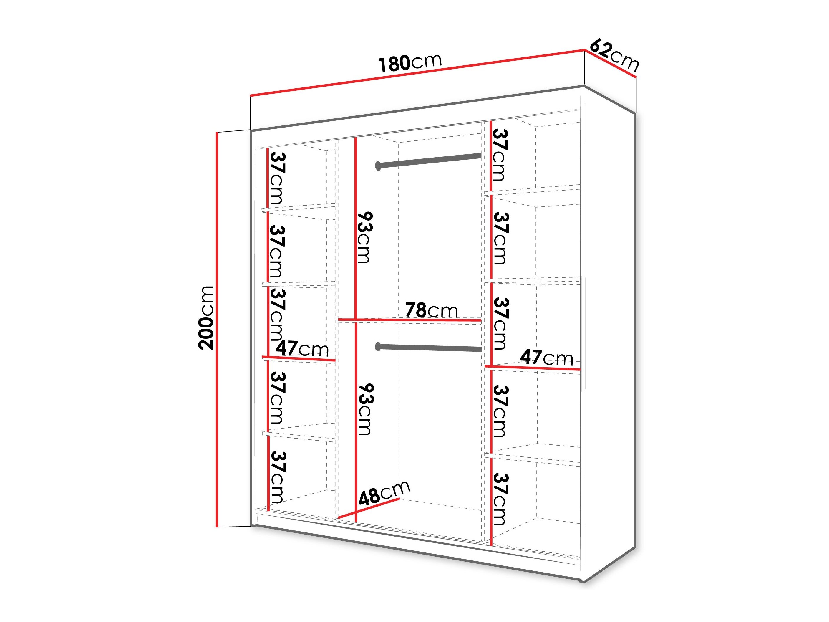 Kledingkast Hartford 578 (Wit)