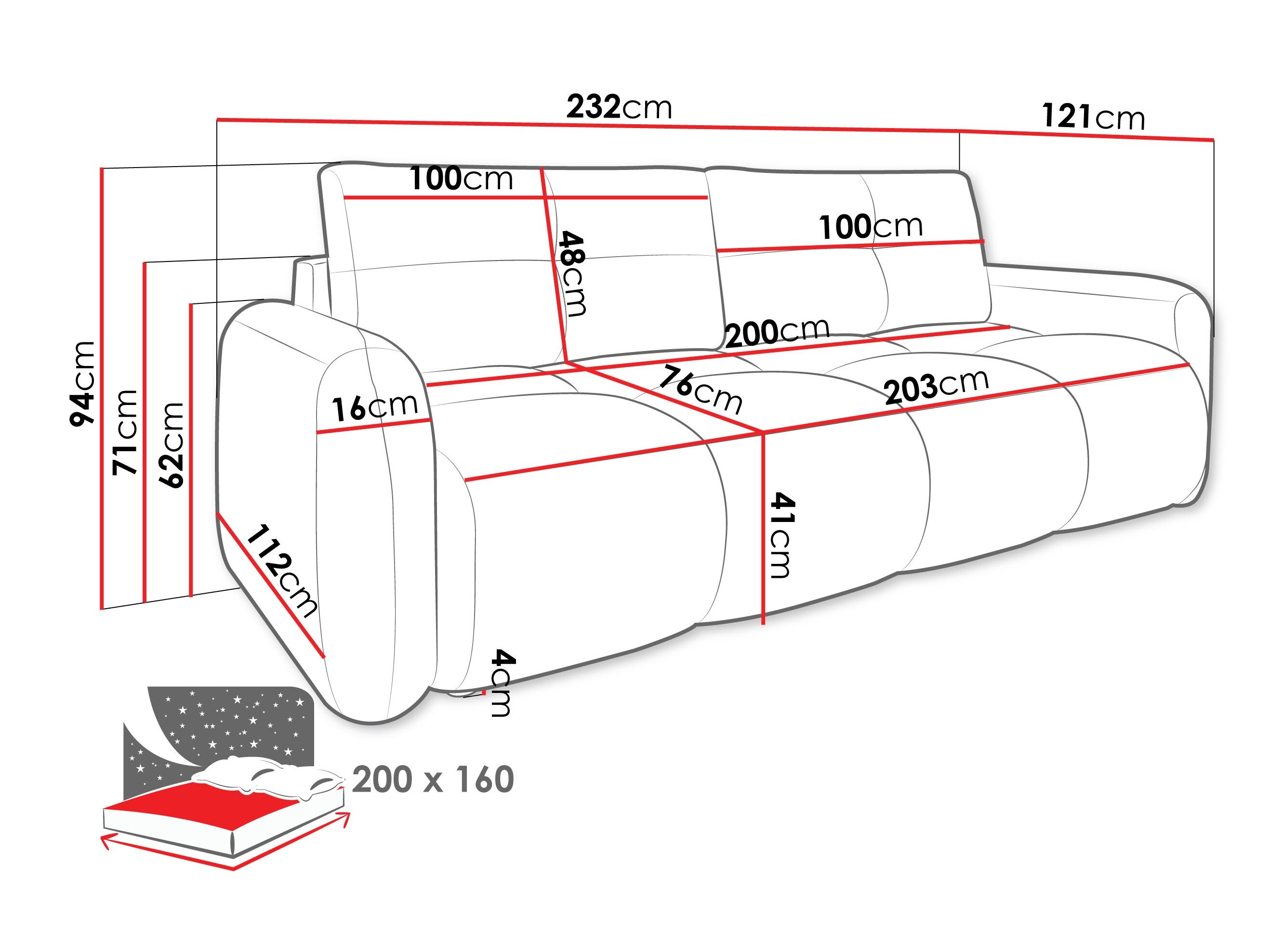 Sovesofa Clinton 100 (Lambi 06)