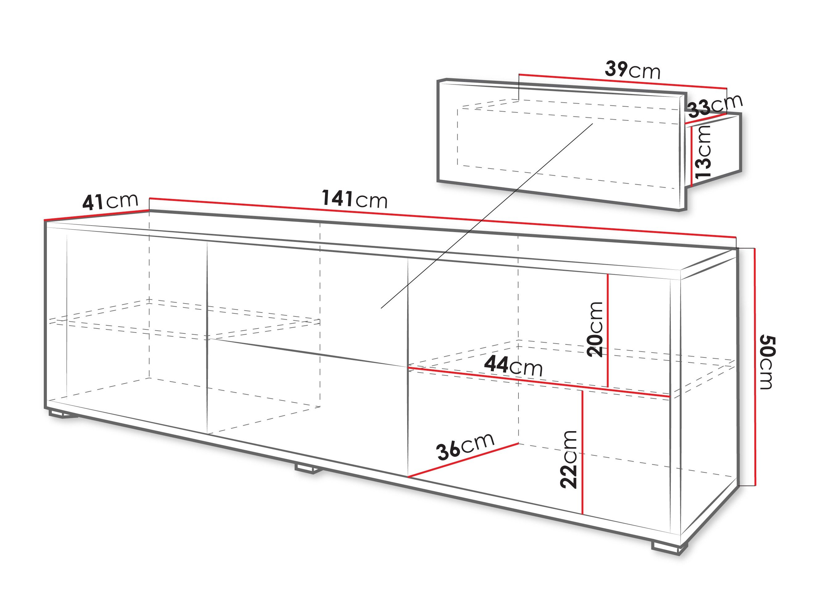TV-bord Comfivo Tutela (Egetræ)