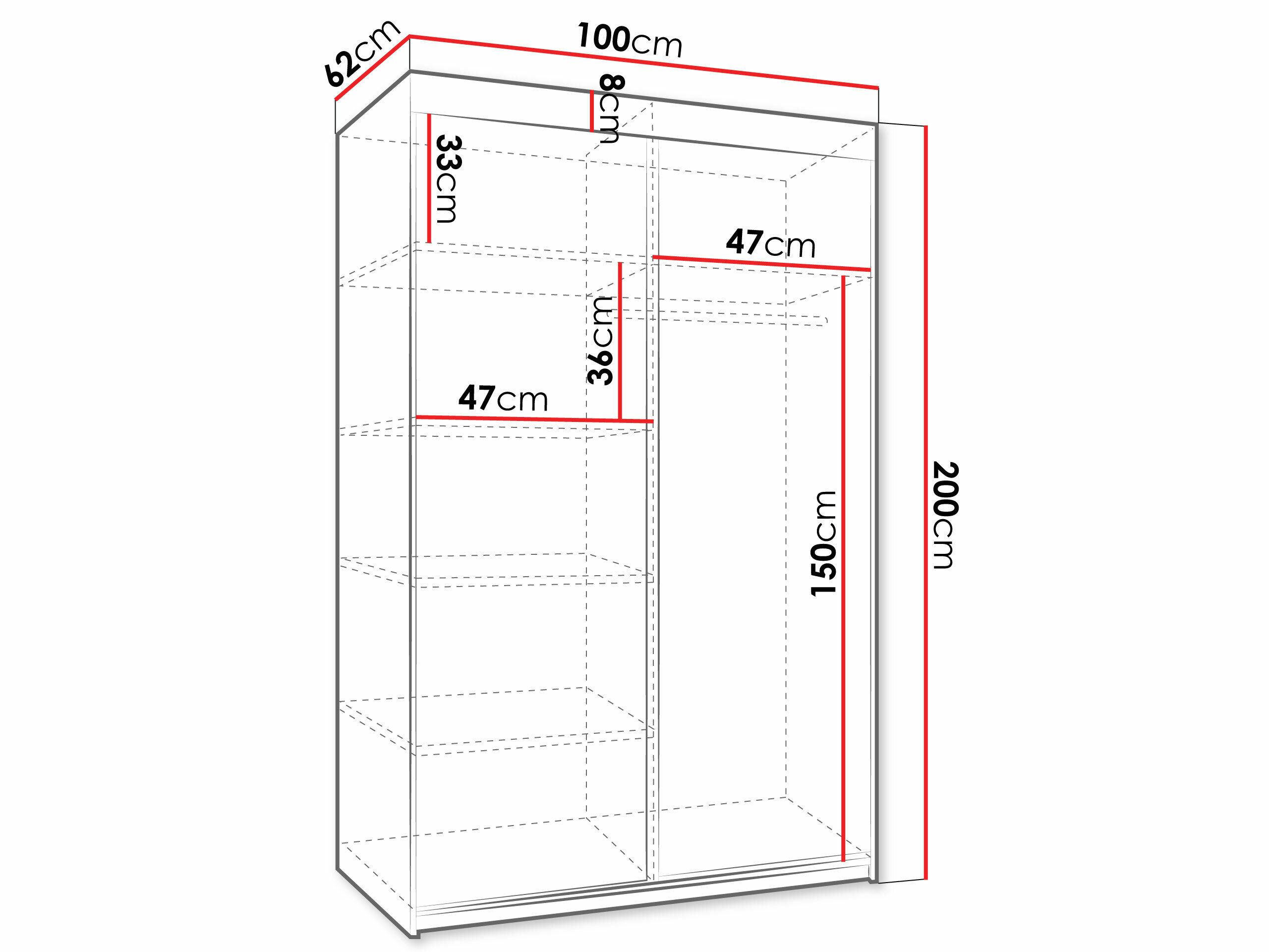 Garderobeskab Dover 103 (Sonoma eg)