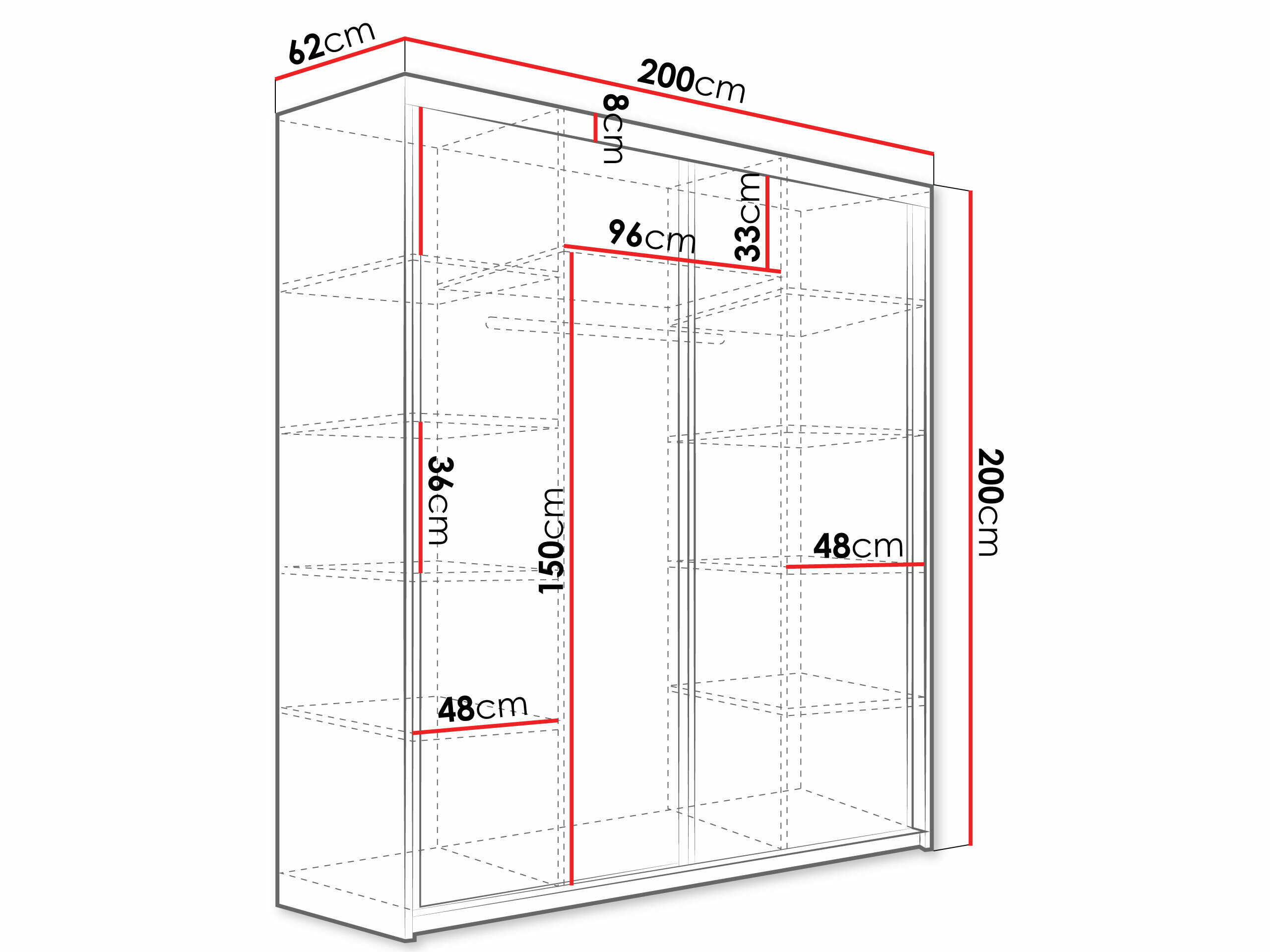 Garderobeskab Dover 105 (Hvid)