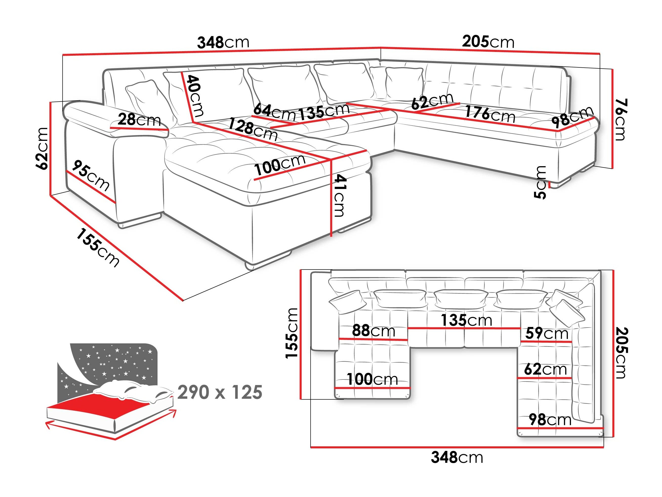Hjørnesofa Comfivo 170 (Manza 22)