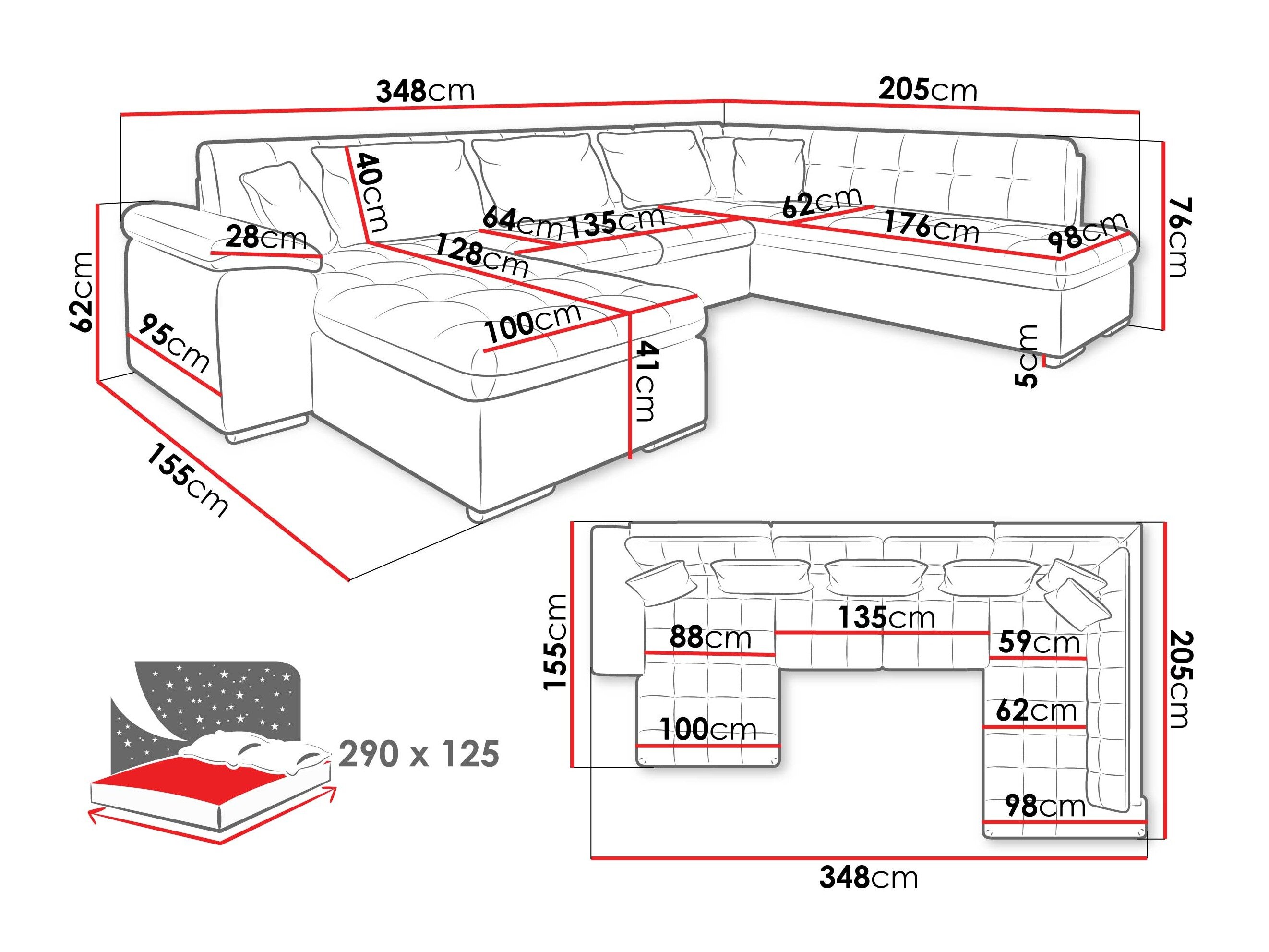 Hjørnesofa Comfivo Gemma V (Manza 22)