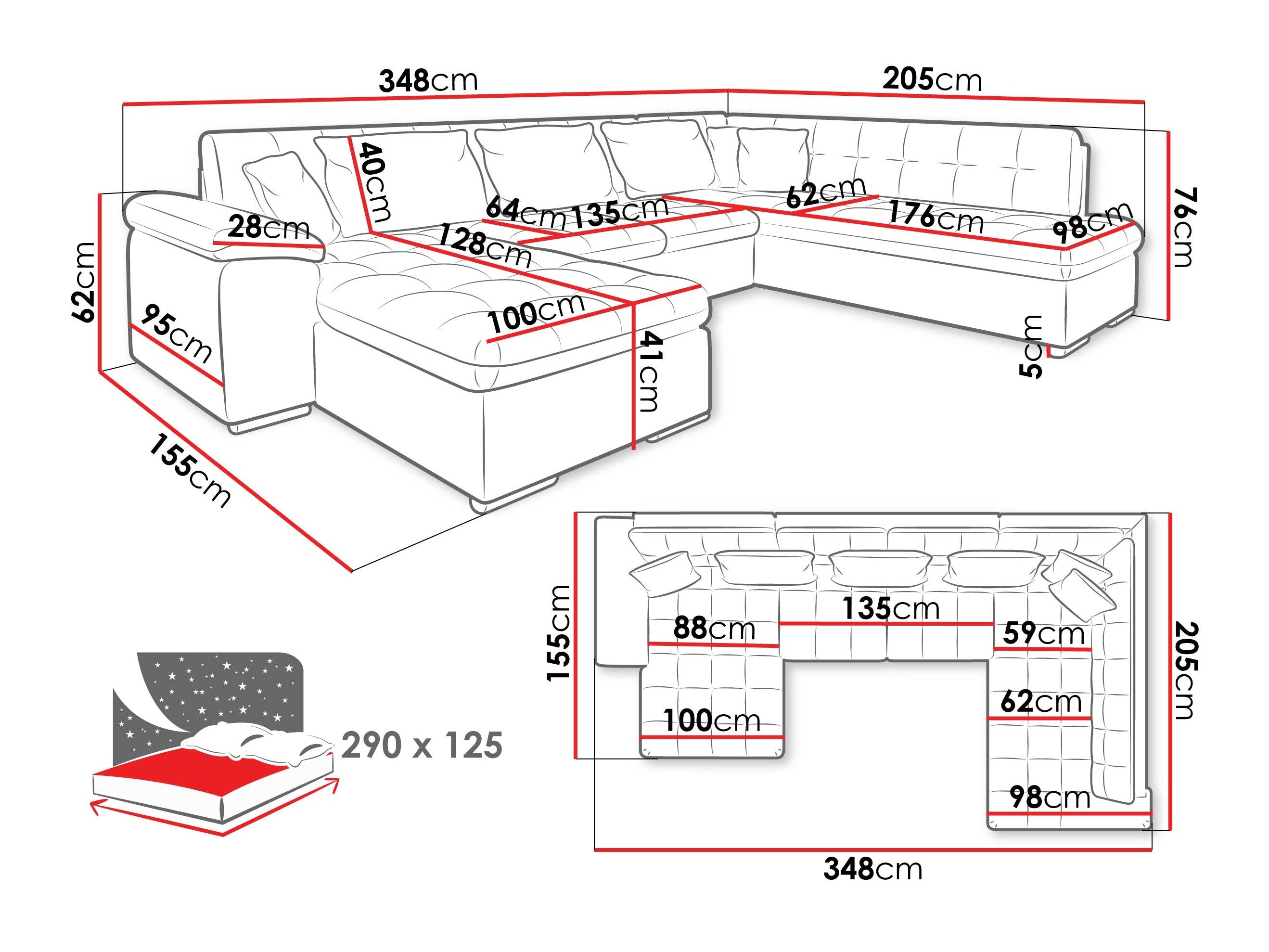 Hjørnesofa Comfivo Gemma V (Zoya 03 + Mokka 03)