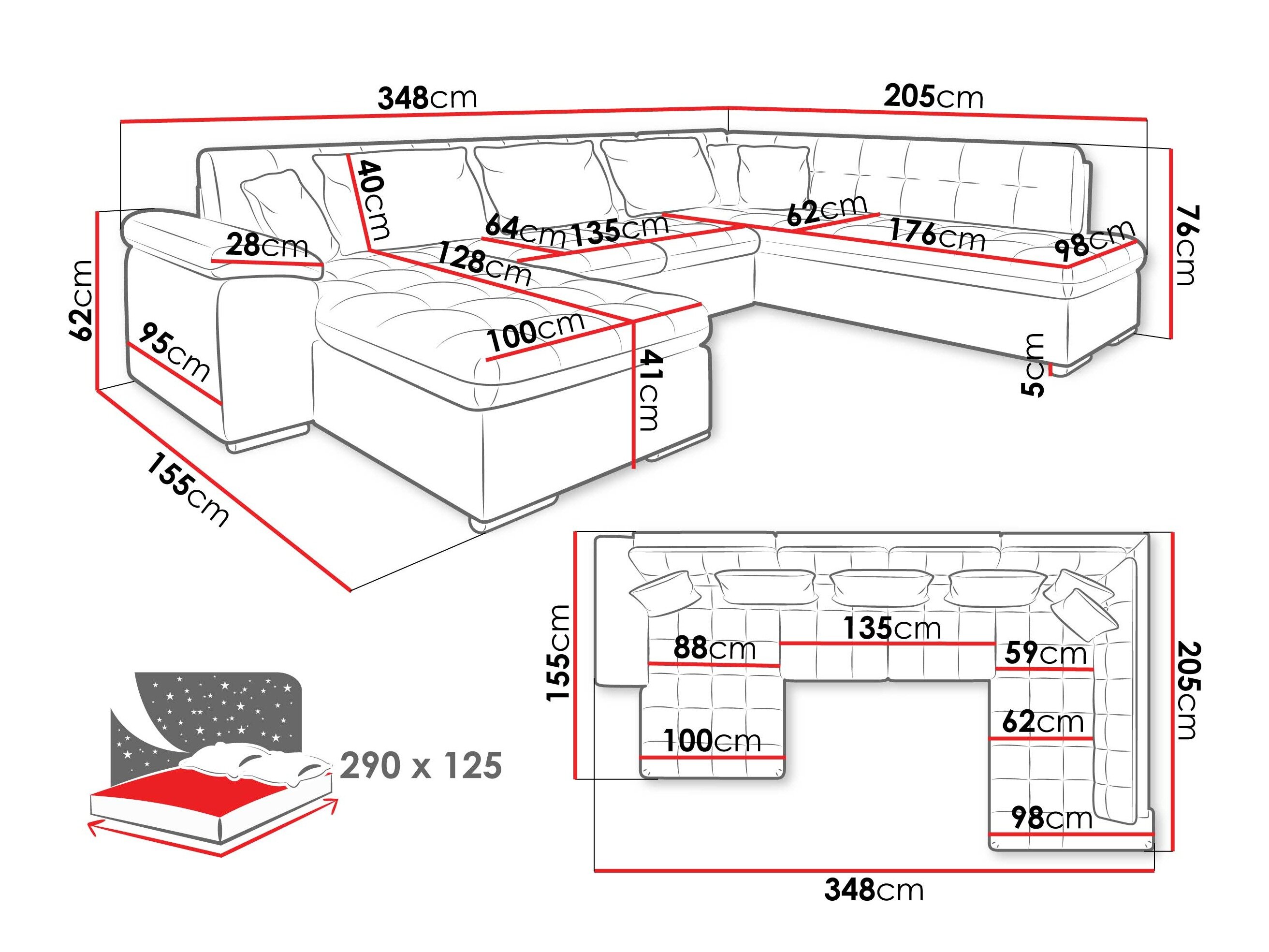 Hjørnesofa Comfivo Gemma VI (Manza 22)
