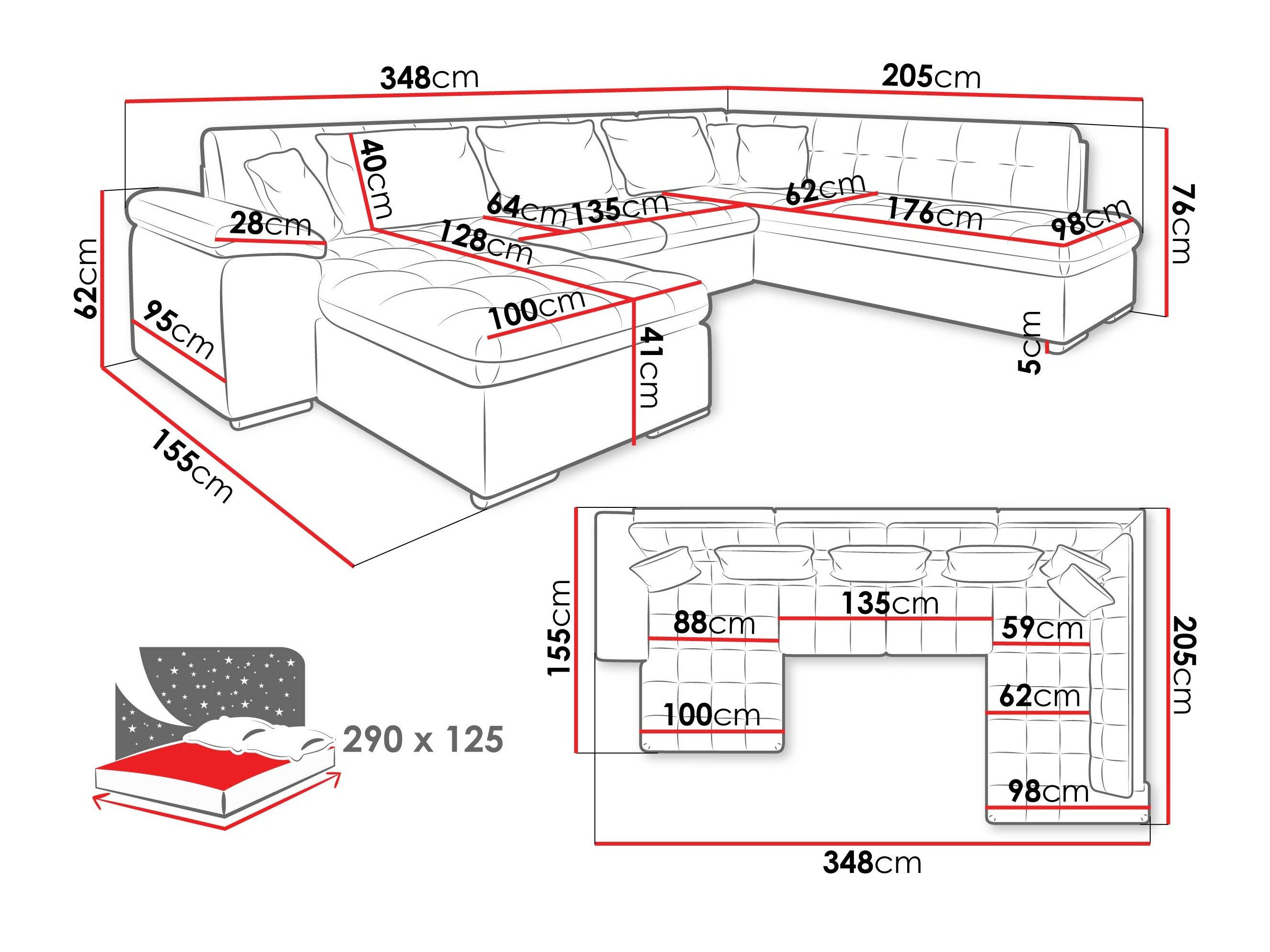 Hjørnesofa Comfivo Gemma VI (Manza 22)