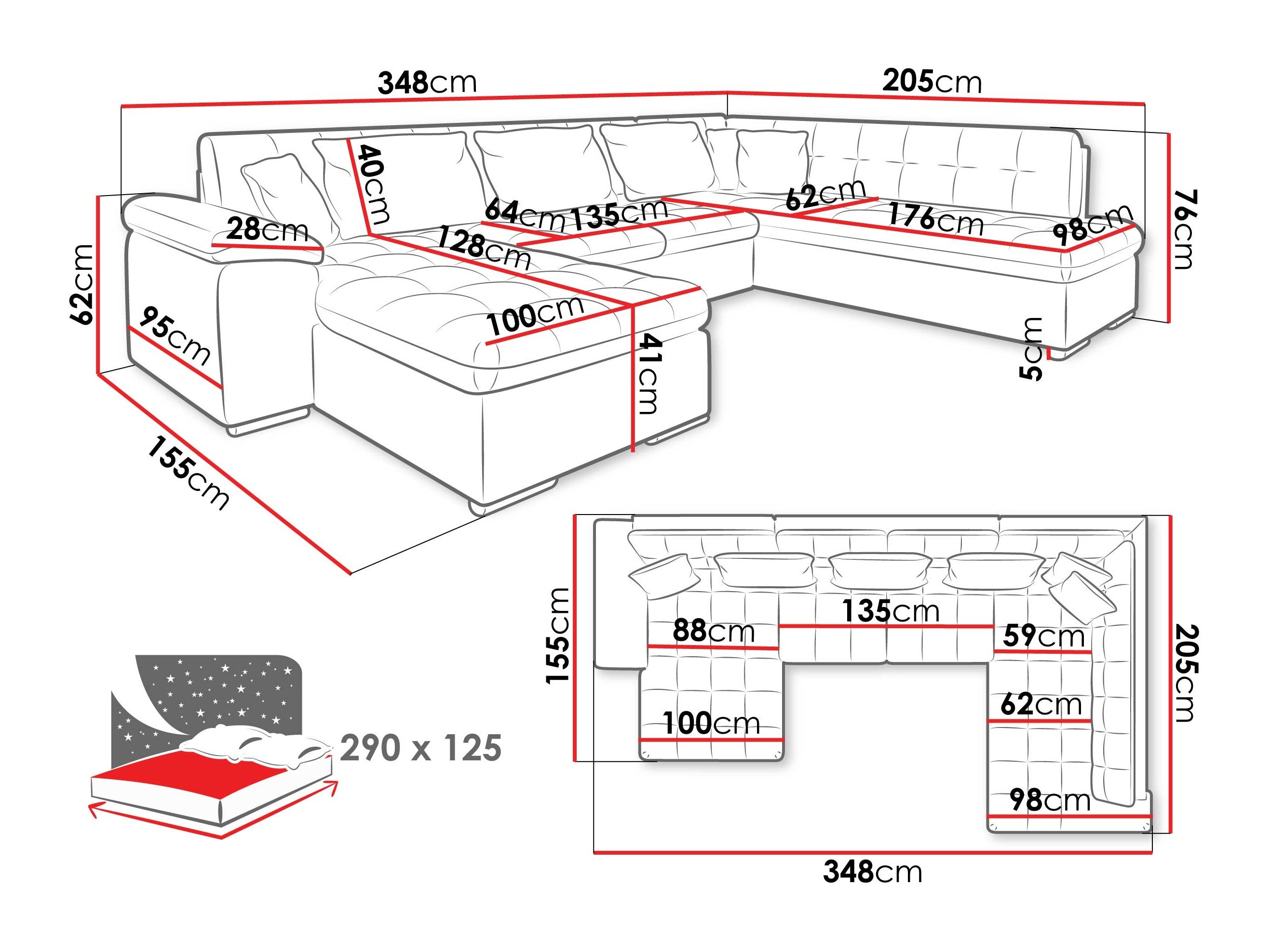 Hjørnesofa Comfivo Gemma VI (Zoya 03 + Mokka 03)