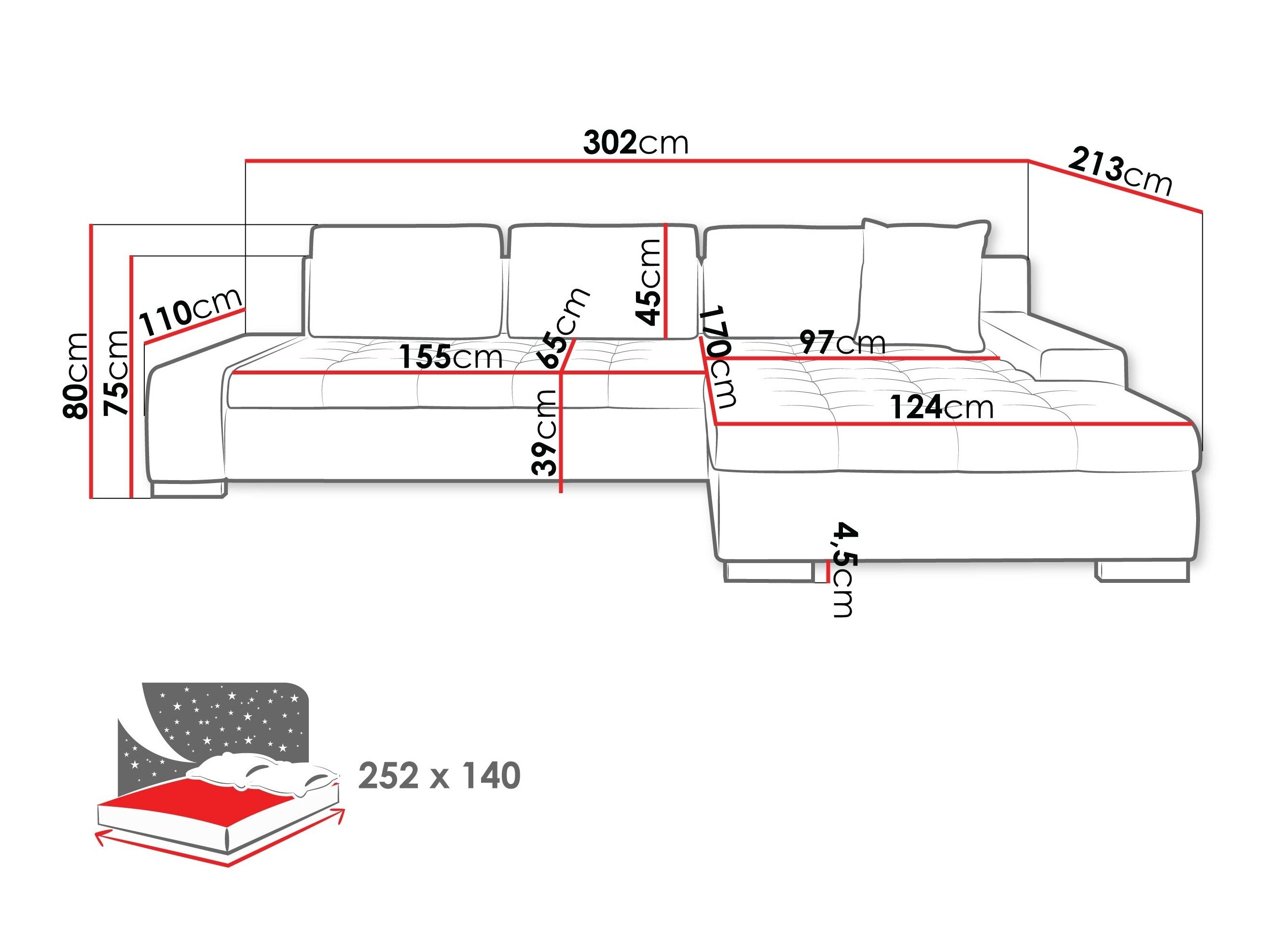 Hjørnesofa Comfivo Nitor II (Manza 04)
