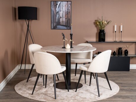 Eetkamerset Dallas 1297 (Beige + Zwart)