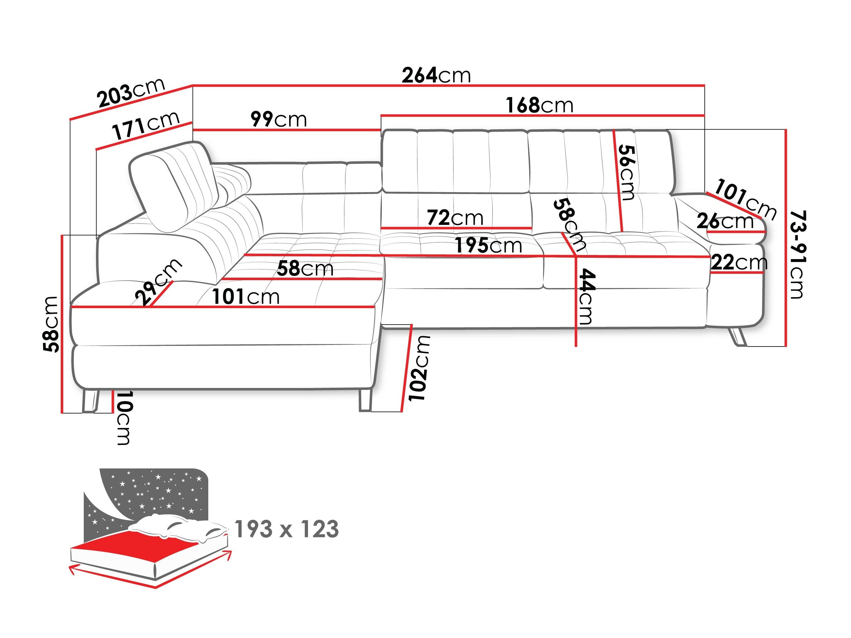 Hjørnesofa Comfivo Agnus (Corbett 78)