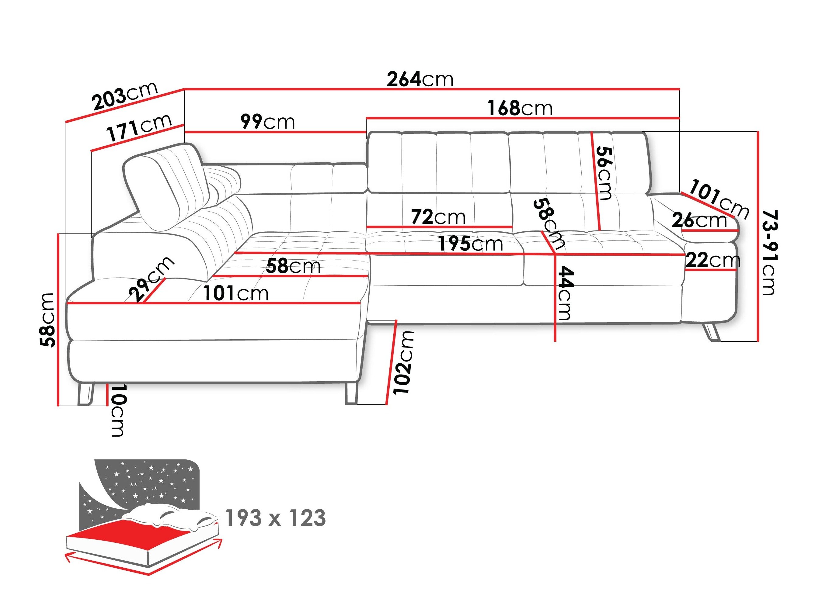 Hjørnesofa Comfivo Agnus (Corbett 78)