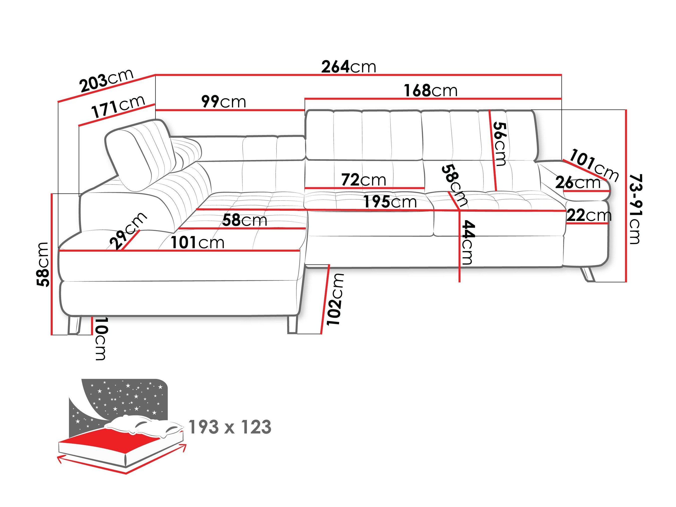 Hjørnesofa Comfivo Agnus (Manza 22)