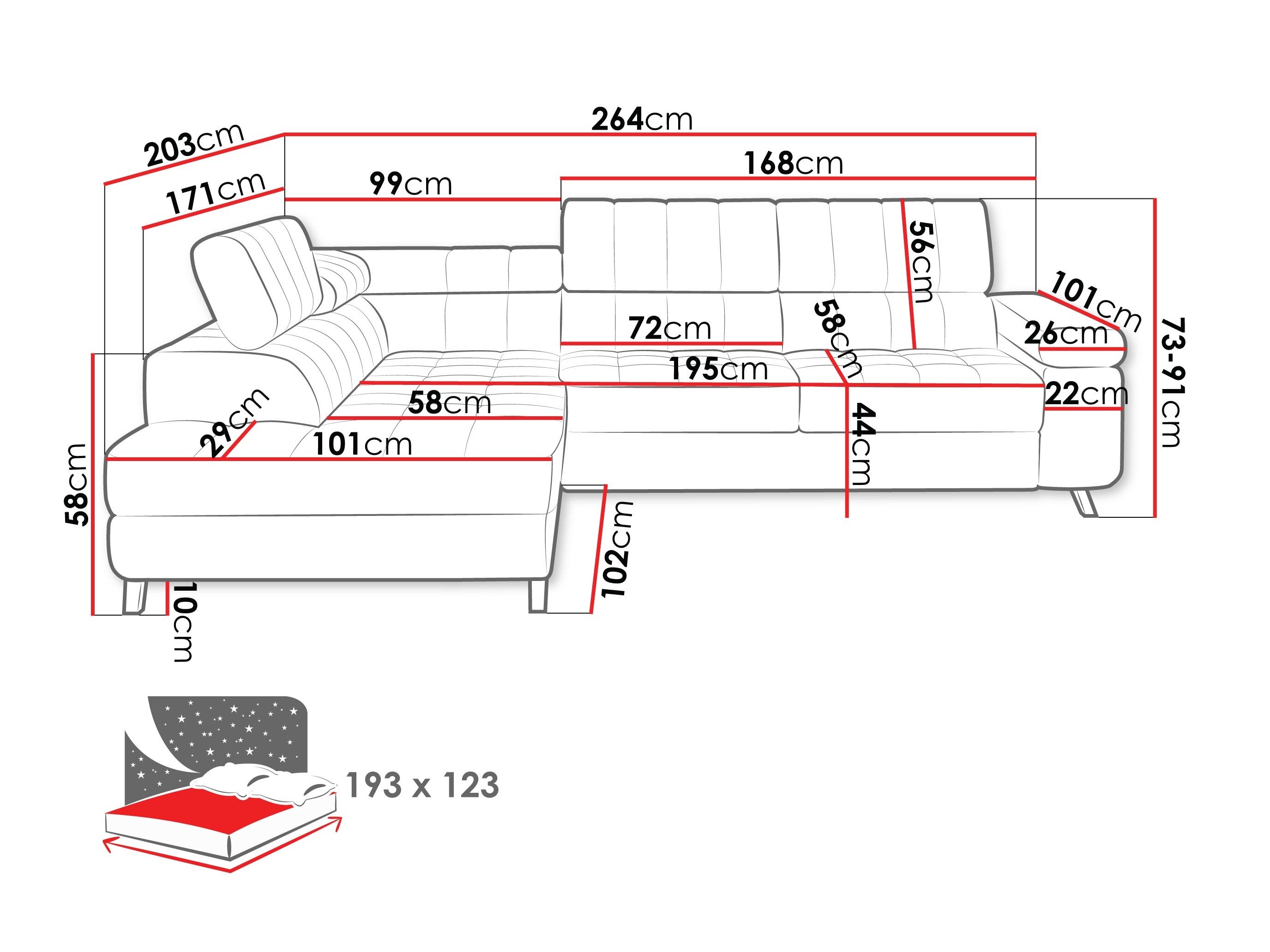 Hjørnesofa Comfivo Agnus (Zoya 03)