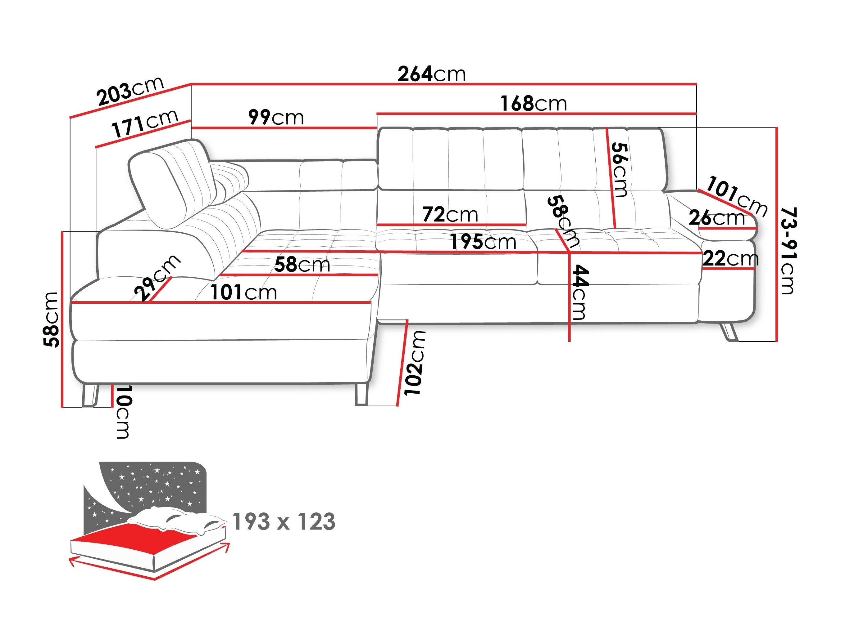 Hjørnesofa Comfivo Agnus (Zoya 04)
