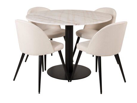 Eetkamerset Dallas 1297 (Beige + Zwart)