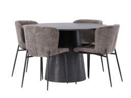 Eetkamerset Dallas 4257 (Bruin + Zwart)