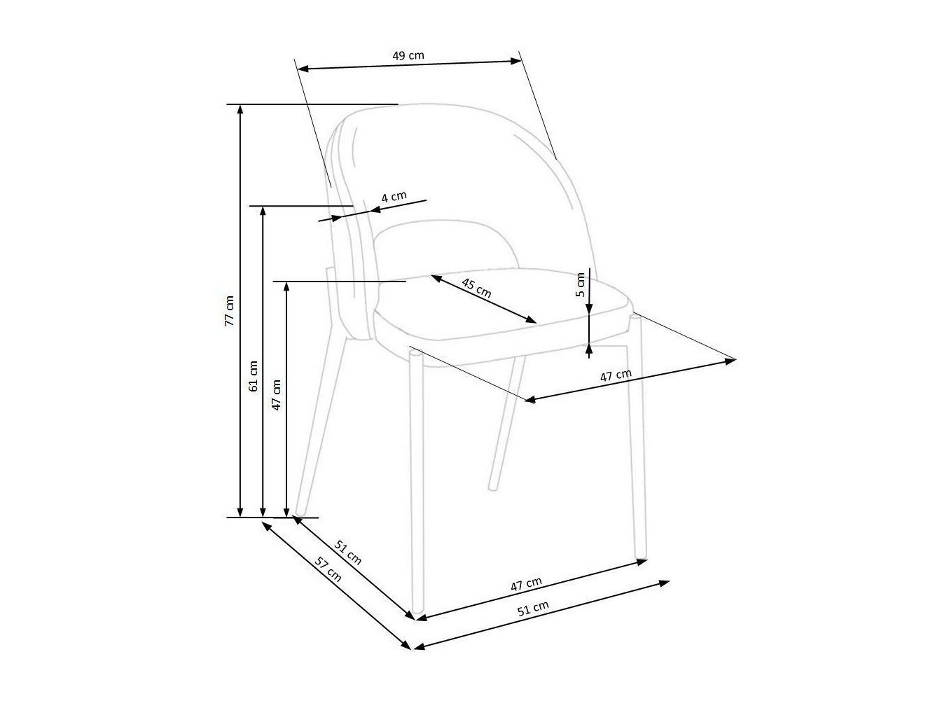 Stol Houston 633 (Gul + Sort)