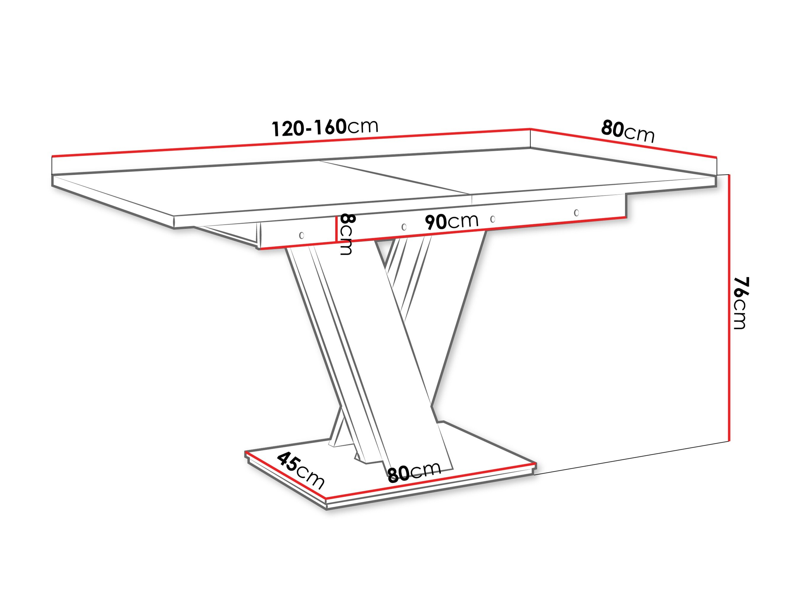 Bord Goodyear 104 (Hvid marmor + Hvid)