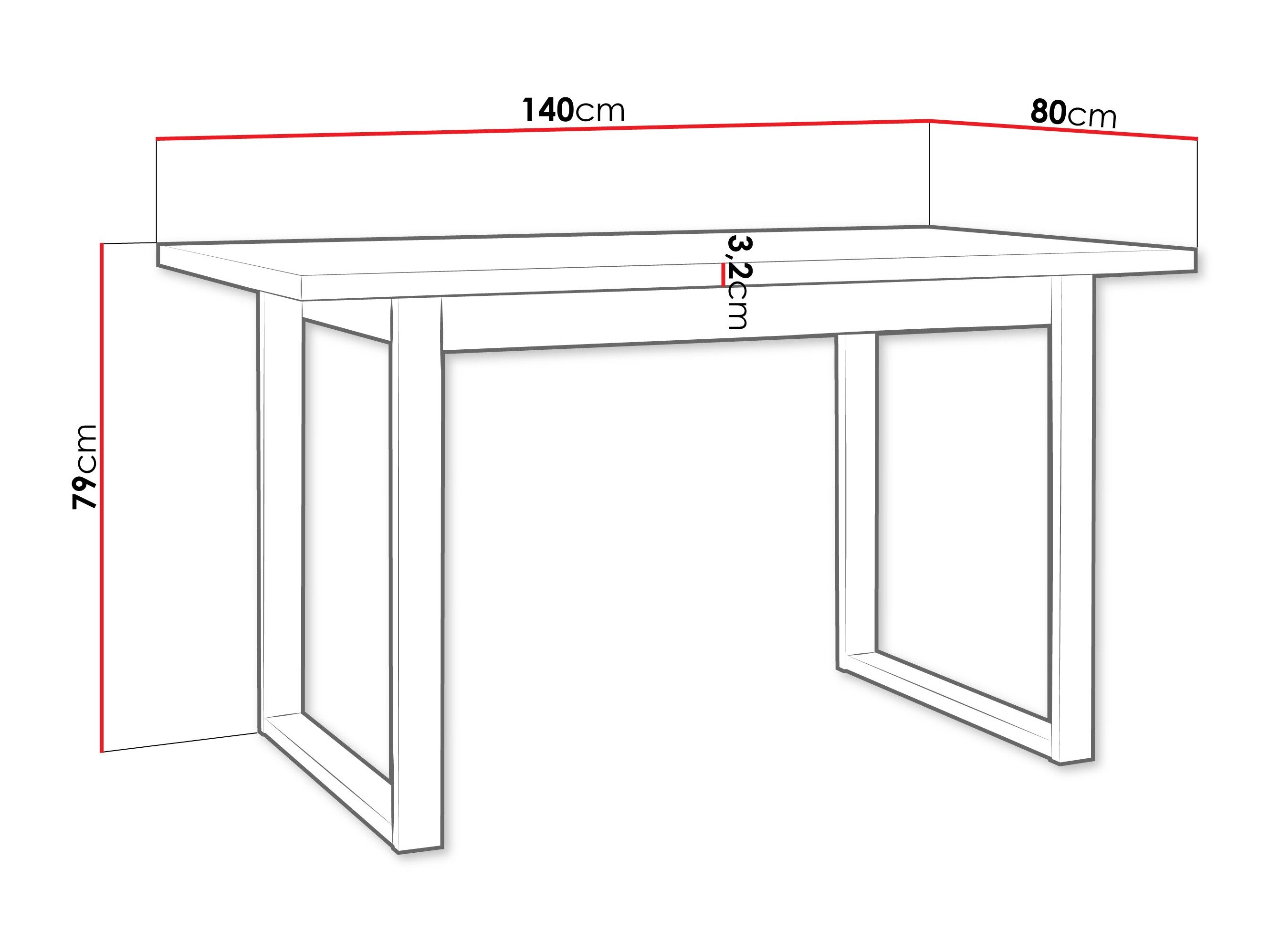 Tafel Victorville 379 (Wotan eik + Zwart)