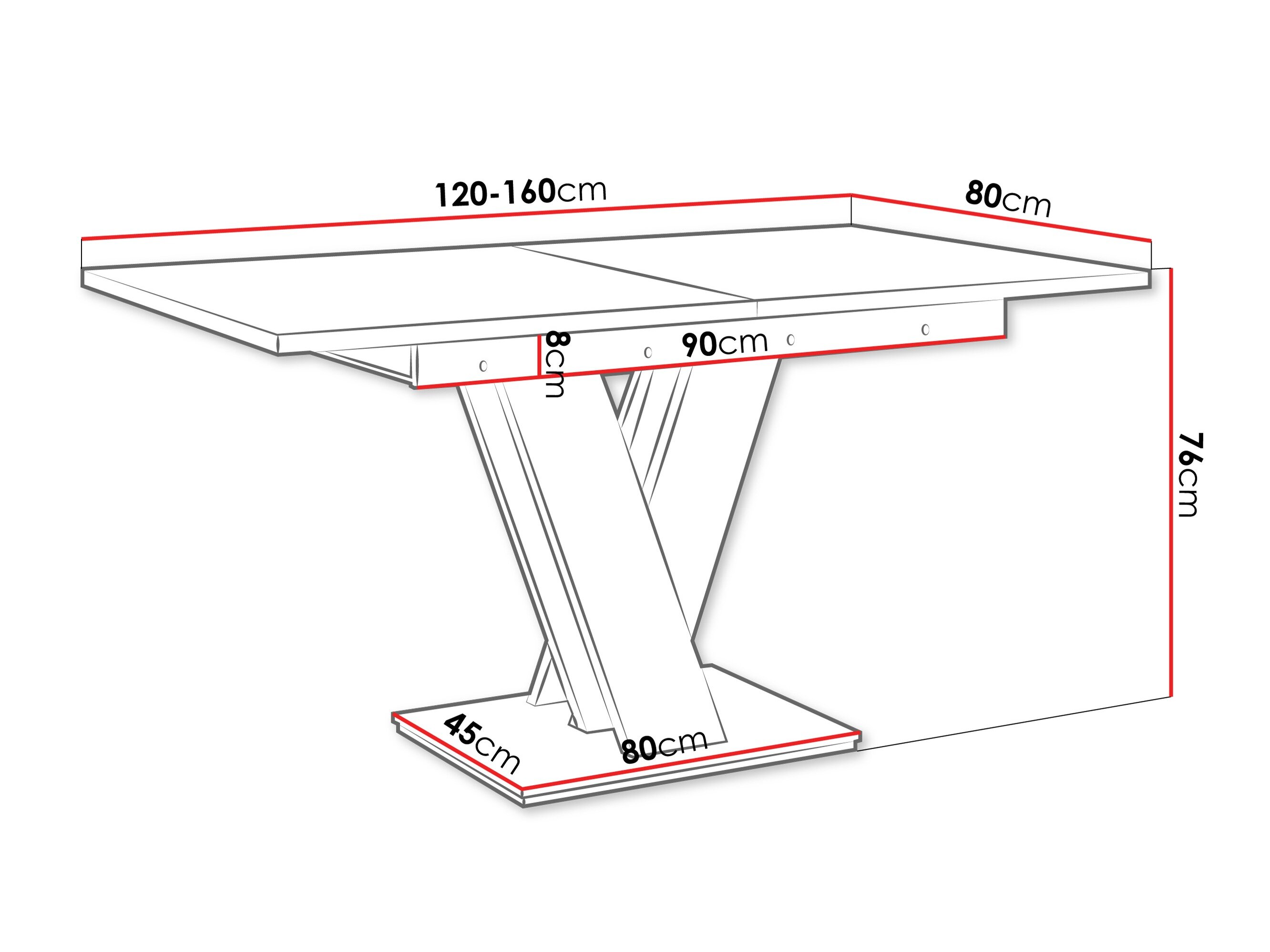 Bord Musus (Sort marmor + Sort)