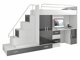 De reeks van de kinderkamer Campus I (Wit + Glanzend wit + Grijs met glans)