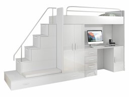 De reeks van de kinderkamer Campus I (Wit + Glanzend wit)