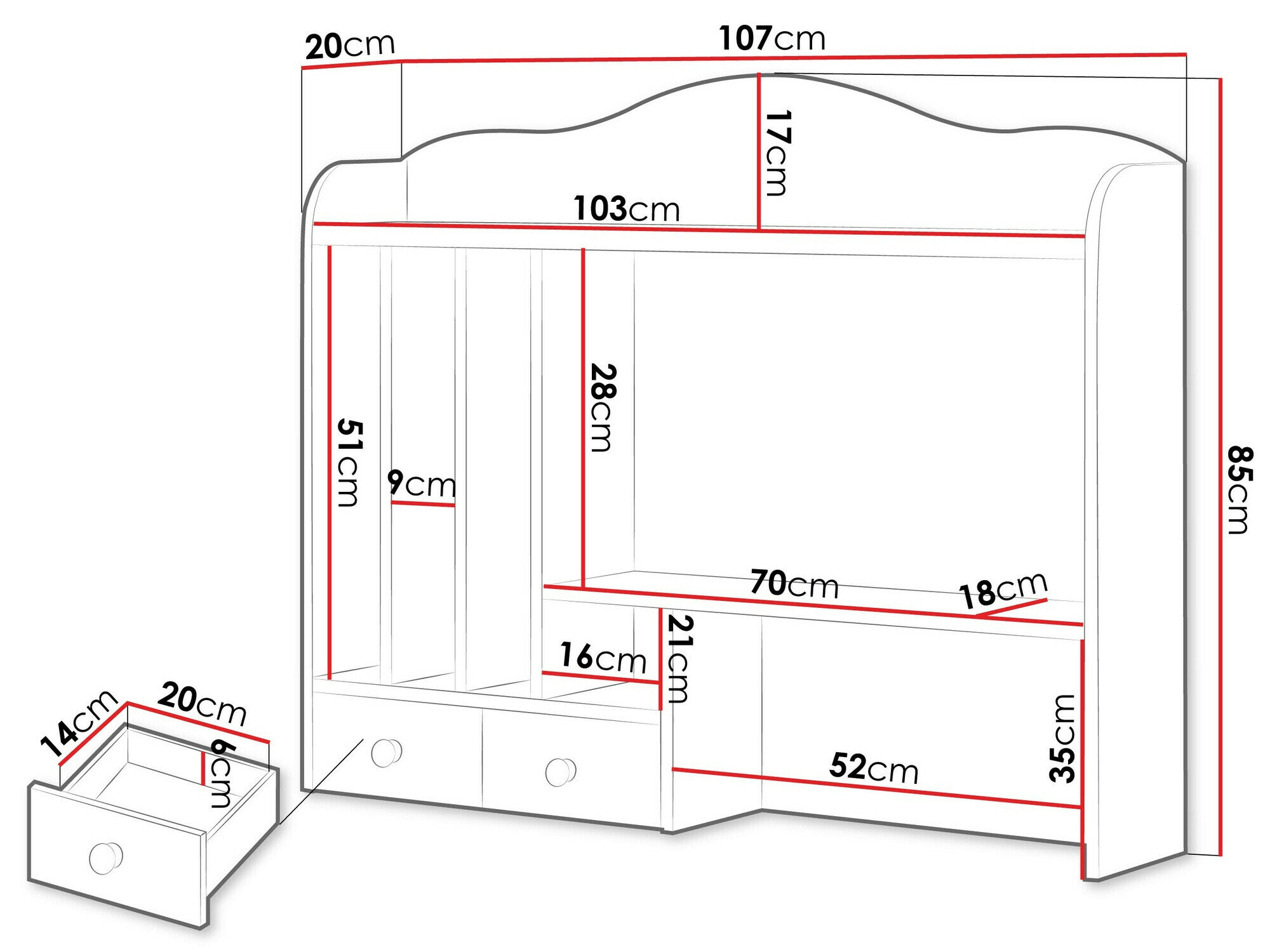 Reol Romelbo 136 (Beige + Egetræ)
