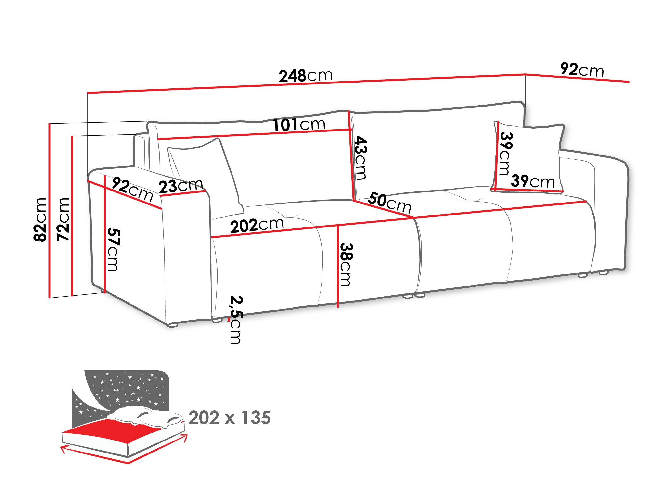 Canapé convertible Comfivo Laurus (Coral 45)