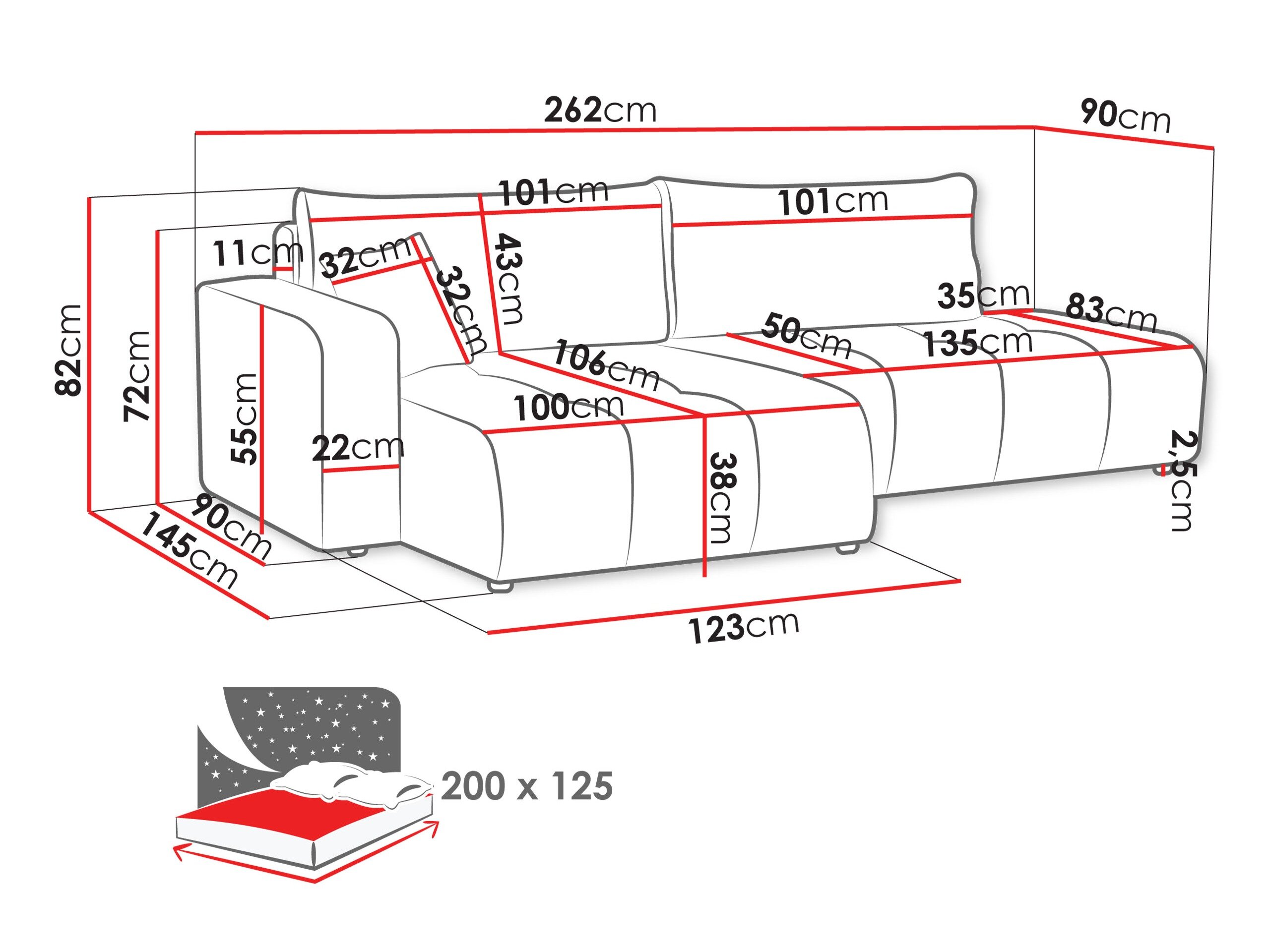Hjørnesofa Comfivo 471 (Coral 15)